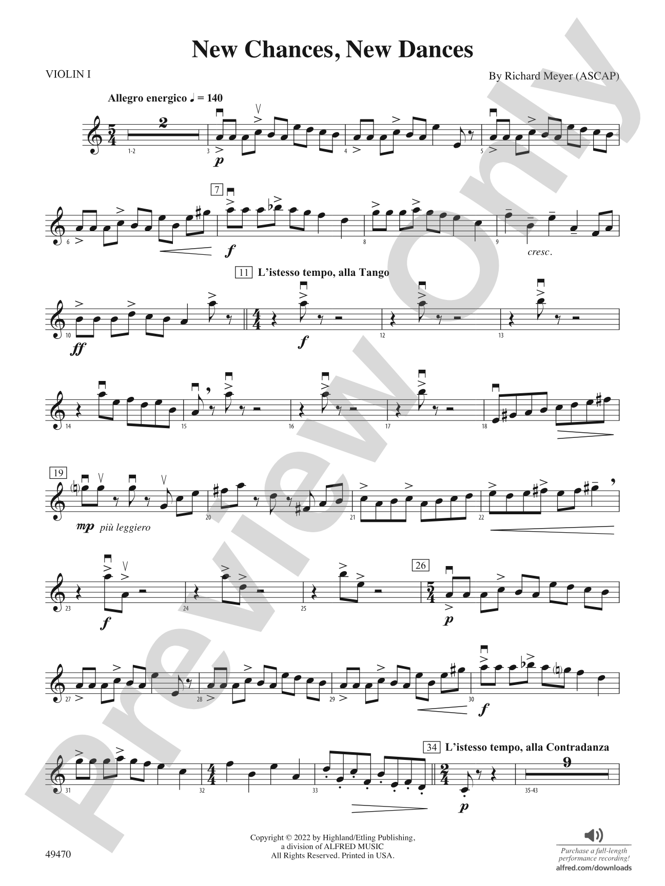 New Chances, New Dances: 1st Violin