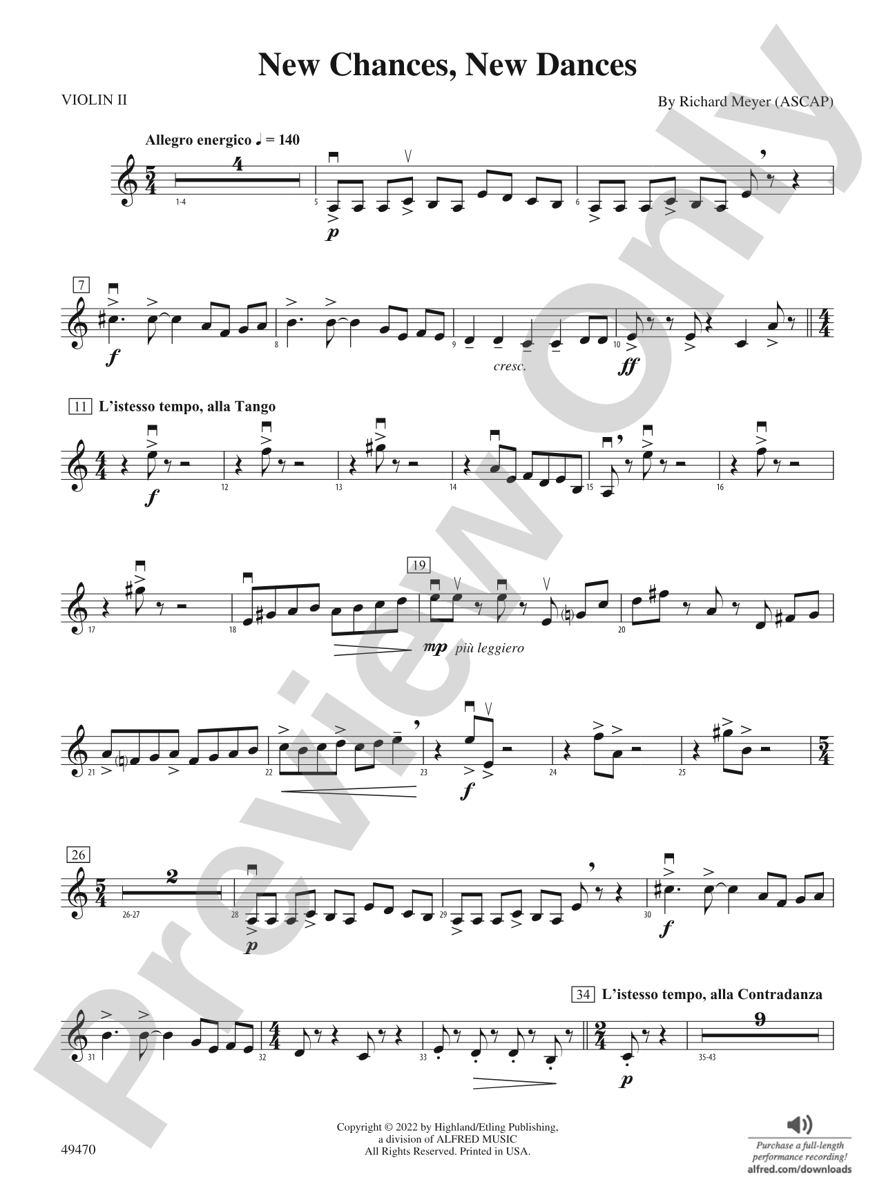 New Chances, New Dances: 2nd Violin