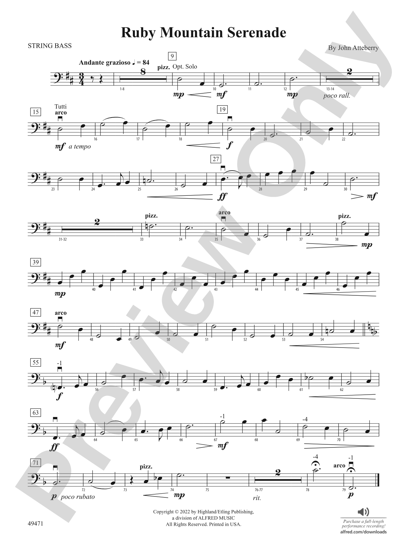 Ruby Mountain Serenade: String Bass