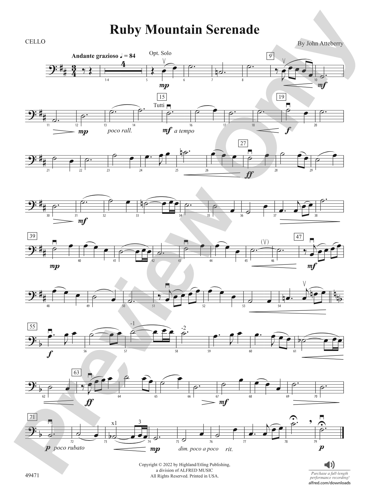 Ruby Mountain Serenade: Cello