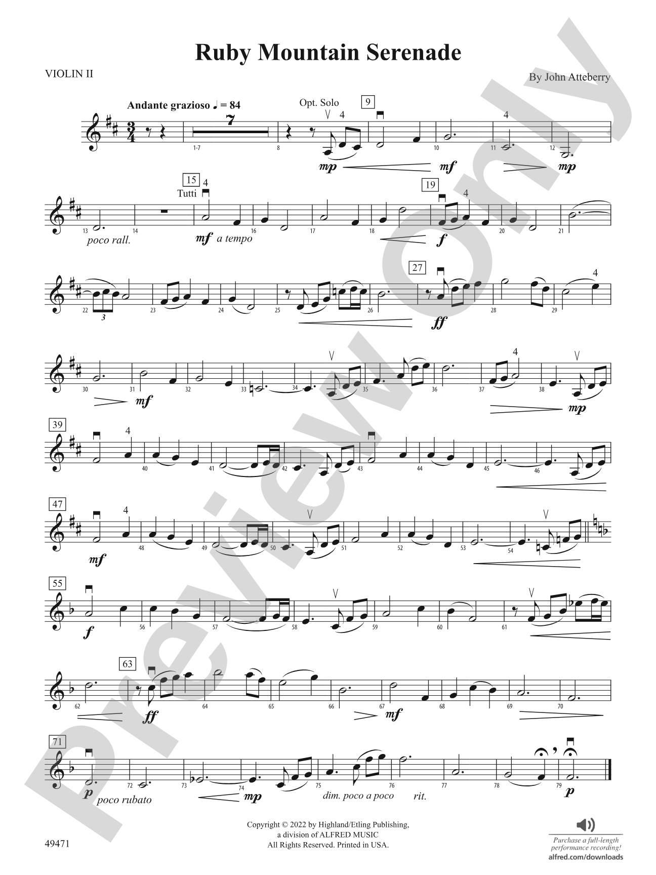 Ruby Mountain Serenade: 2nd Violin