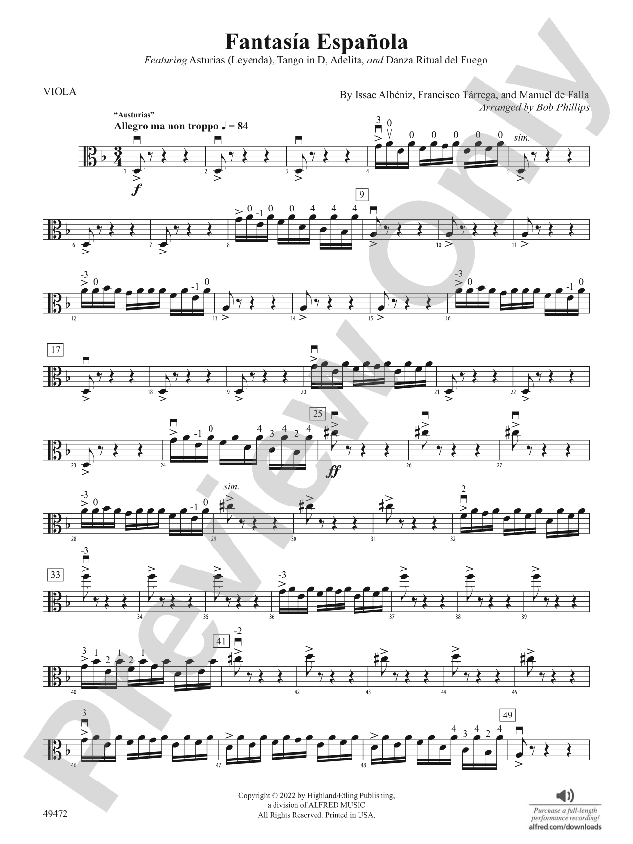 Fantasía Española: Viola