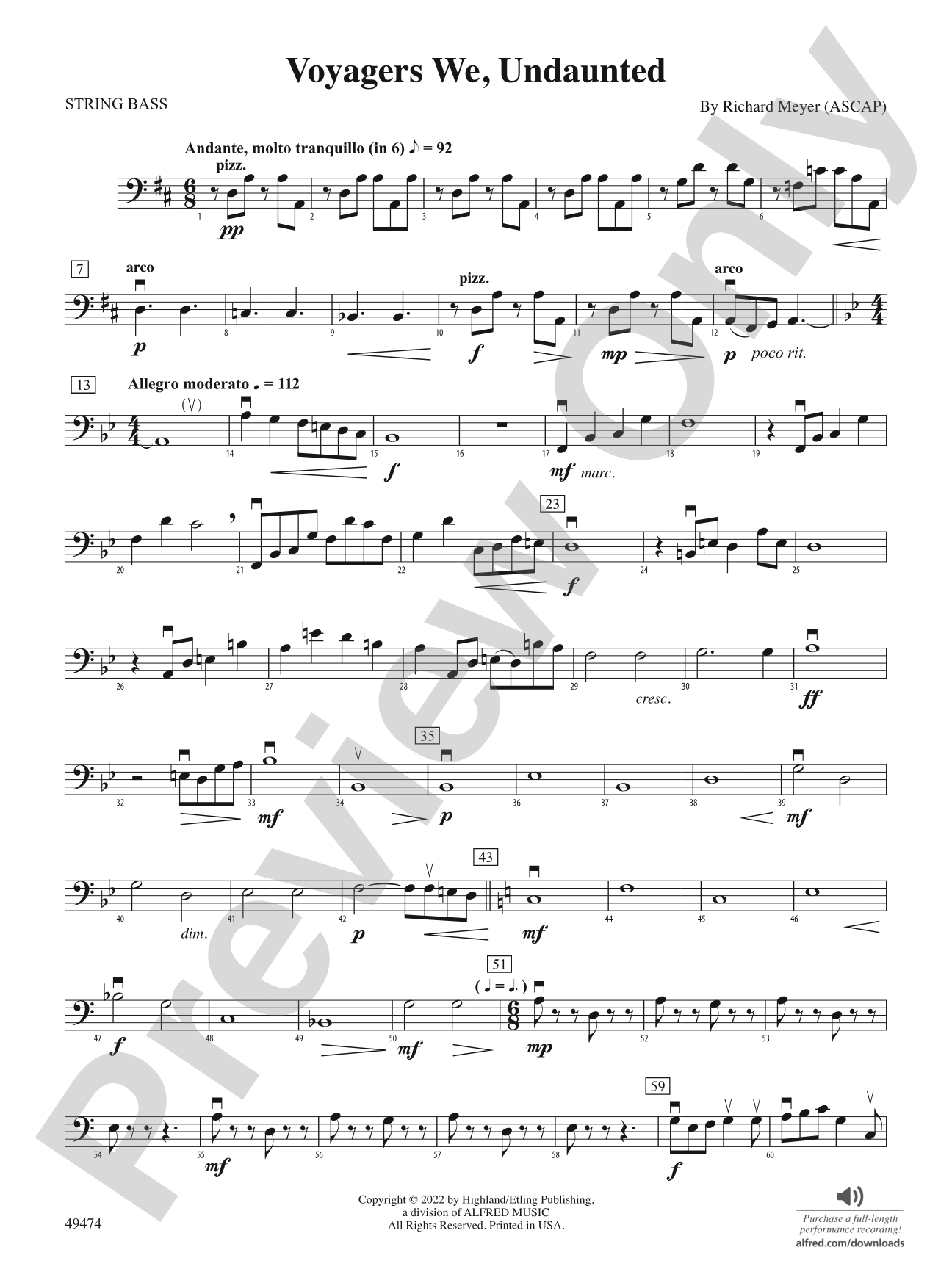 Voyagers We, Undaunted: String Bass