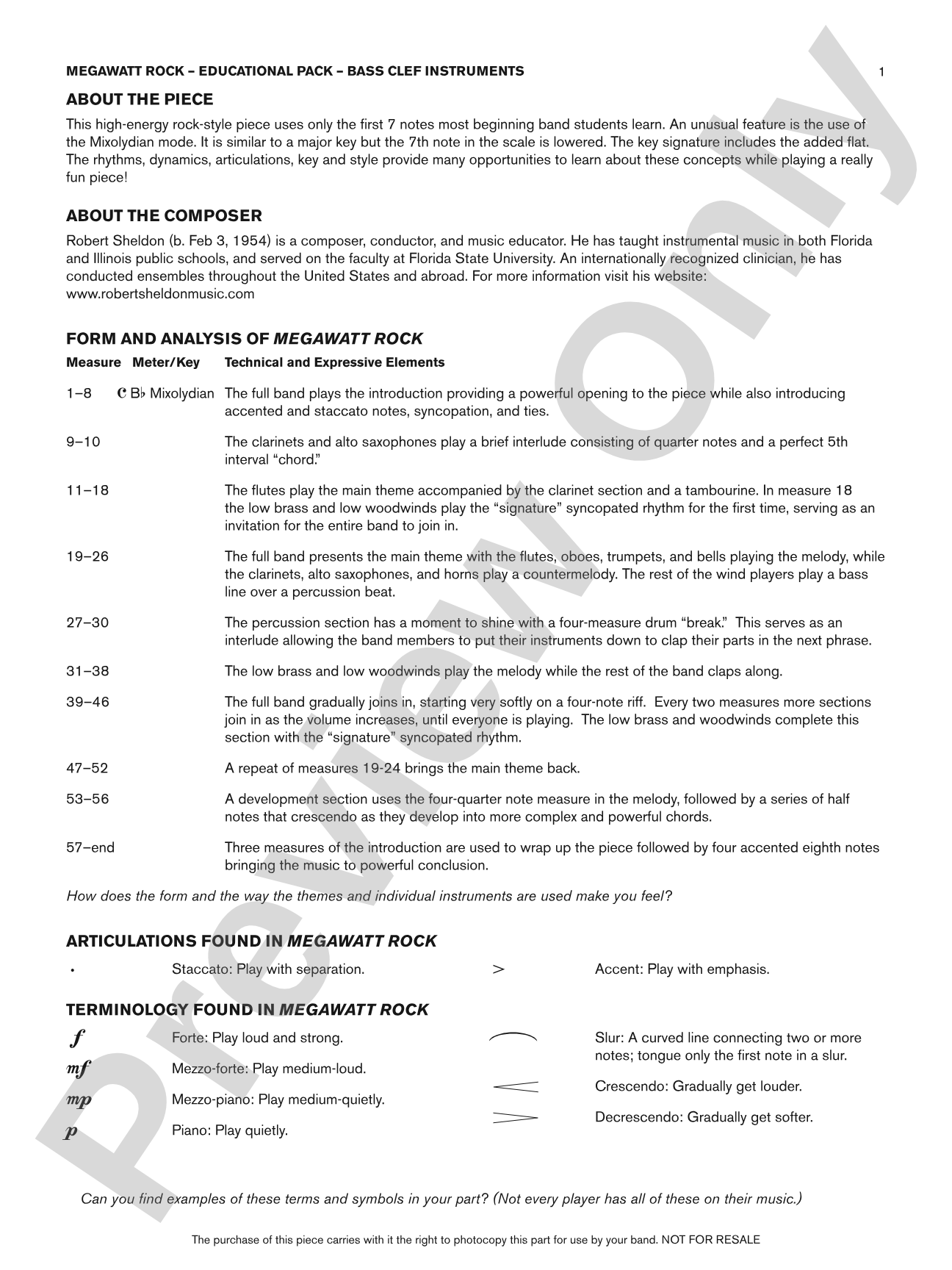 Megawatt Rock: Bass Clef Educational Pack