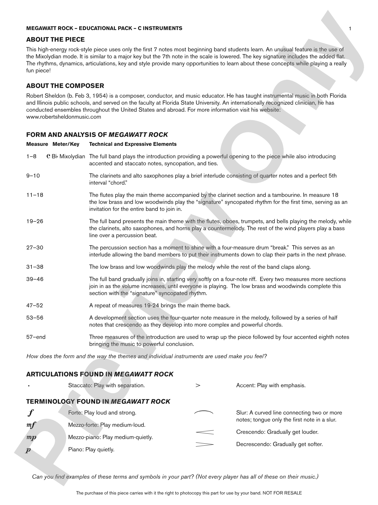 Megawatt Rock: C Educational Pack