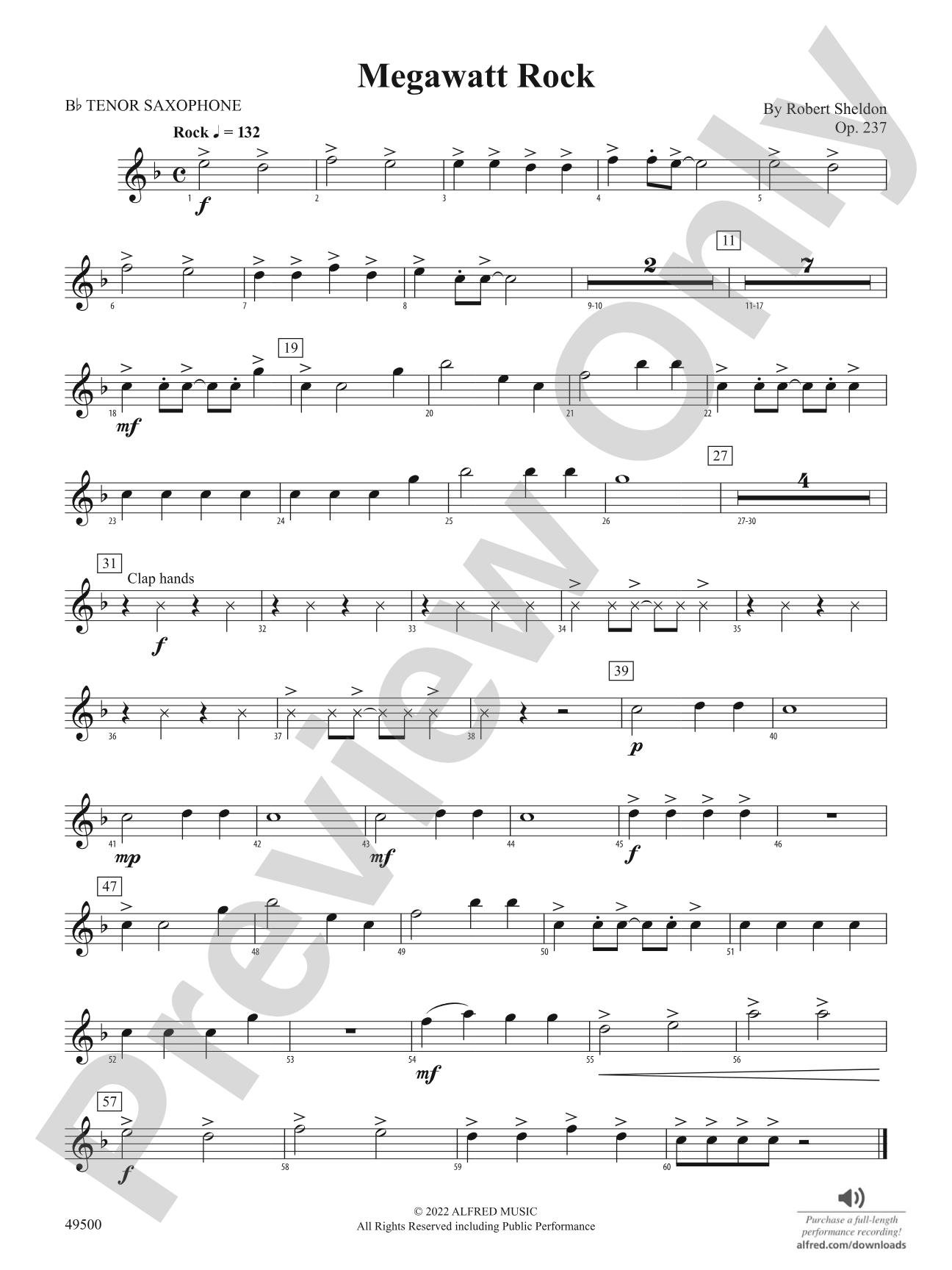 Megawatt Rock: B-flat Tenor Saxophone
