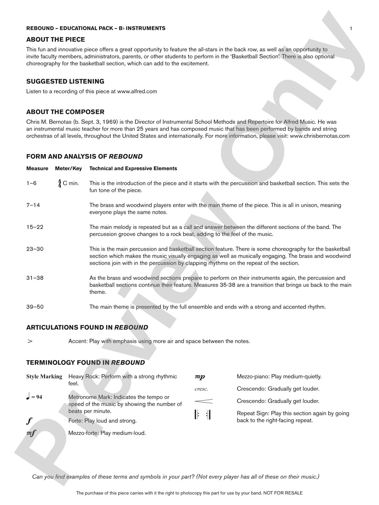 Rebound: Bb Educational Pack