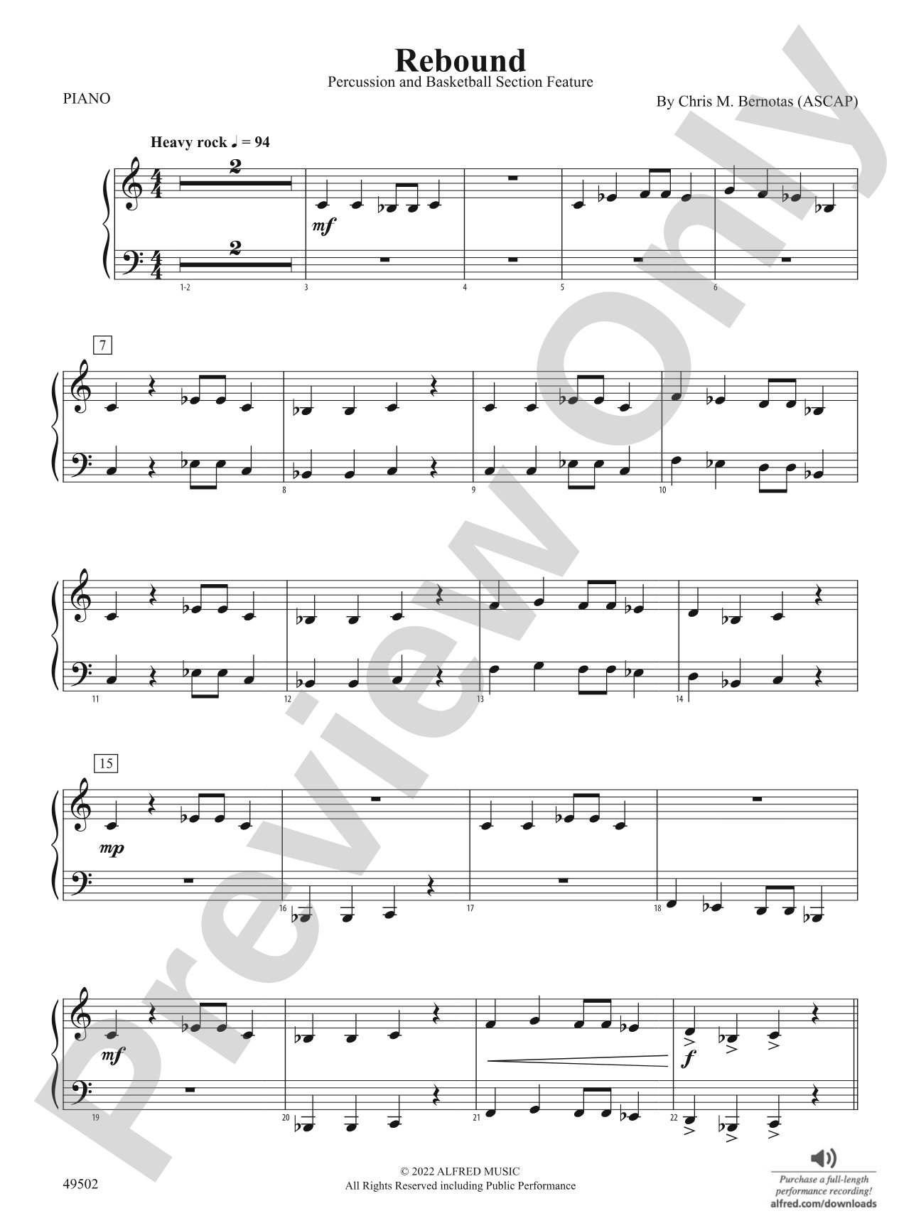 Rebound: Piano Accompaniment