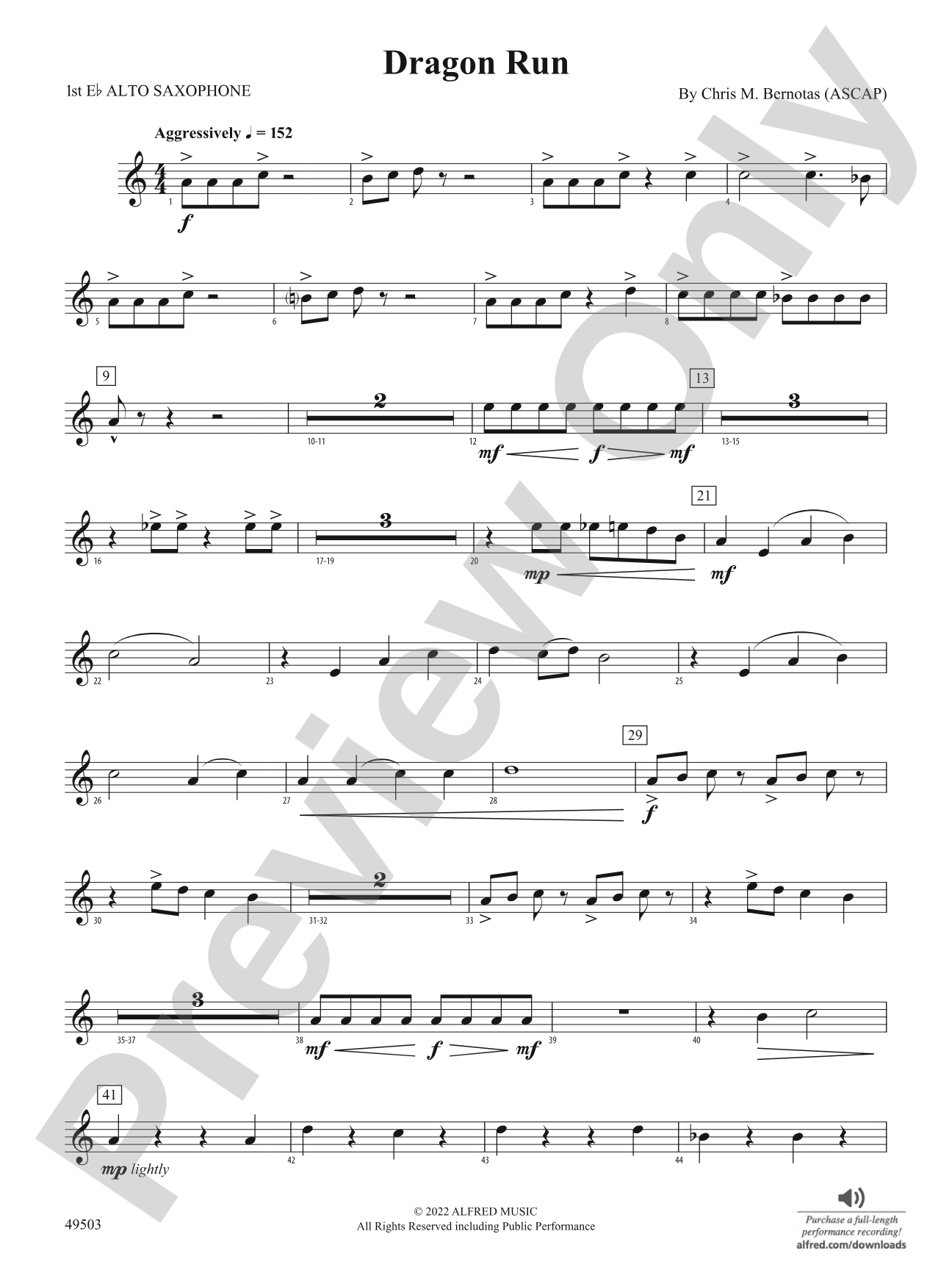 Dragon Run: E-flat Alto Saxophone