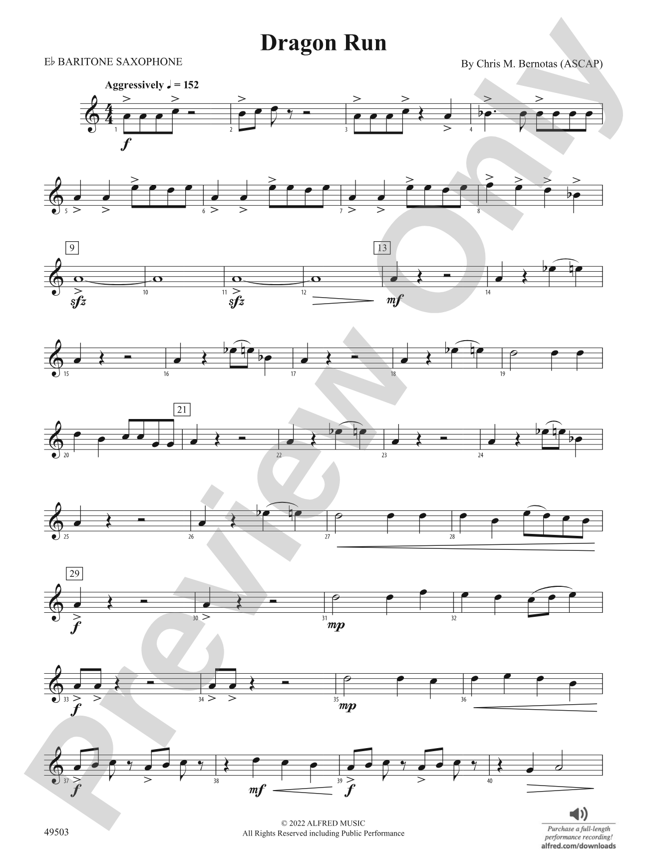 Dragon Run: E-flat Baritone Saxophone
