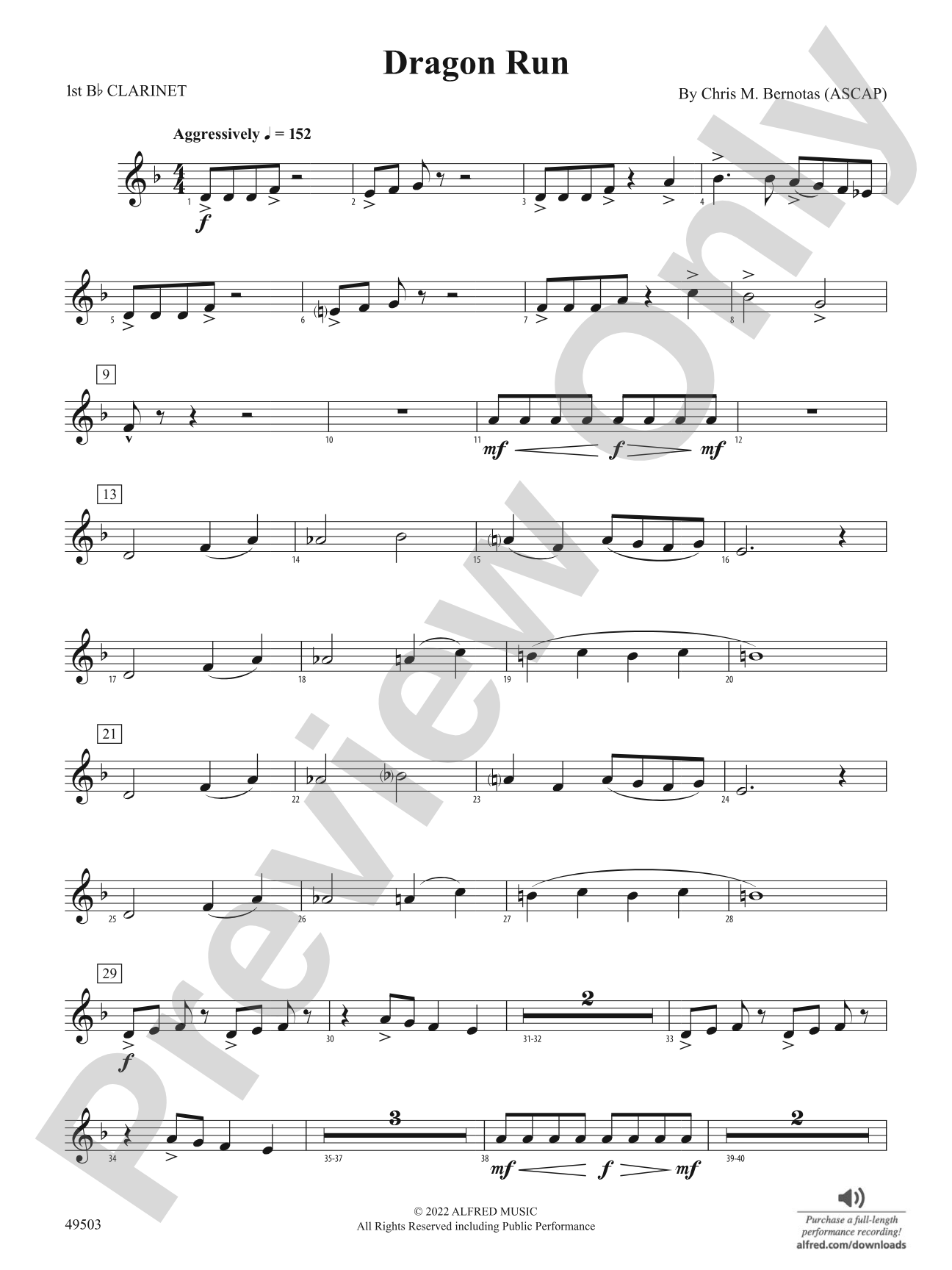 Dragon Run: 1st B-flat Clarinet