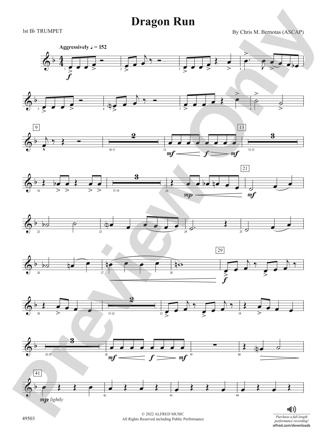 Dragon Run: 1st B-flat Trumpet