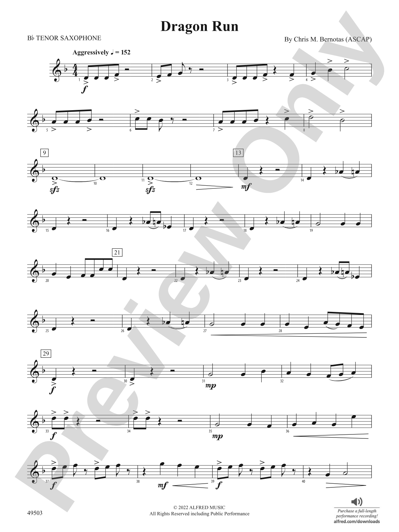 Dragon Run: B-flat Tenor Saxophone