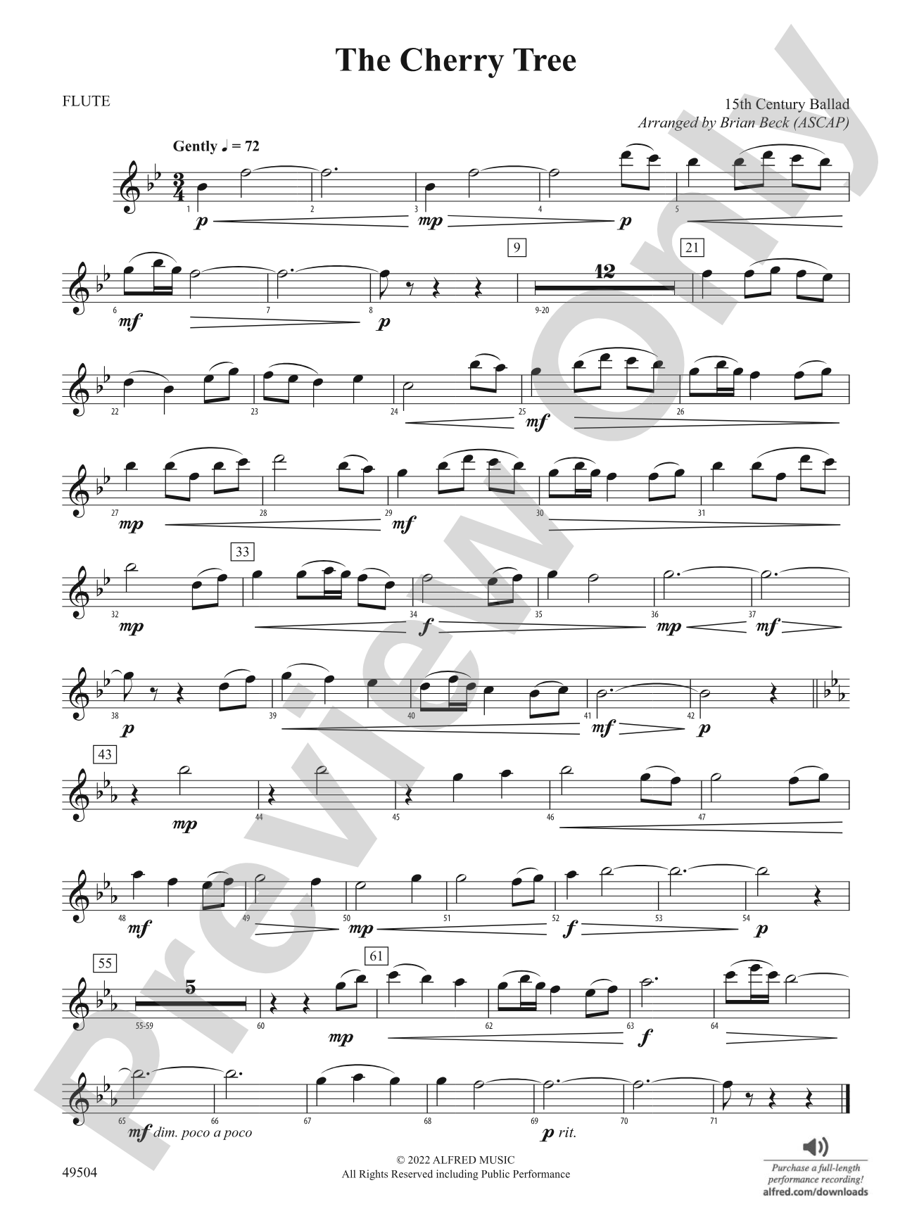 The Cherry Tree: Flute