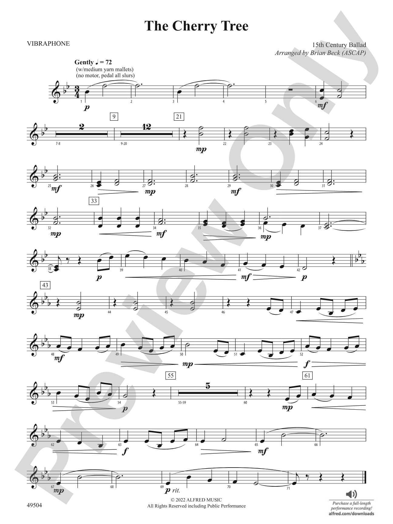The Cherry Tree: 2nd Mallet Percussion