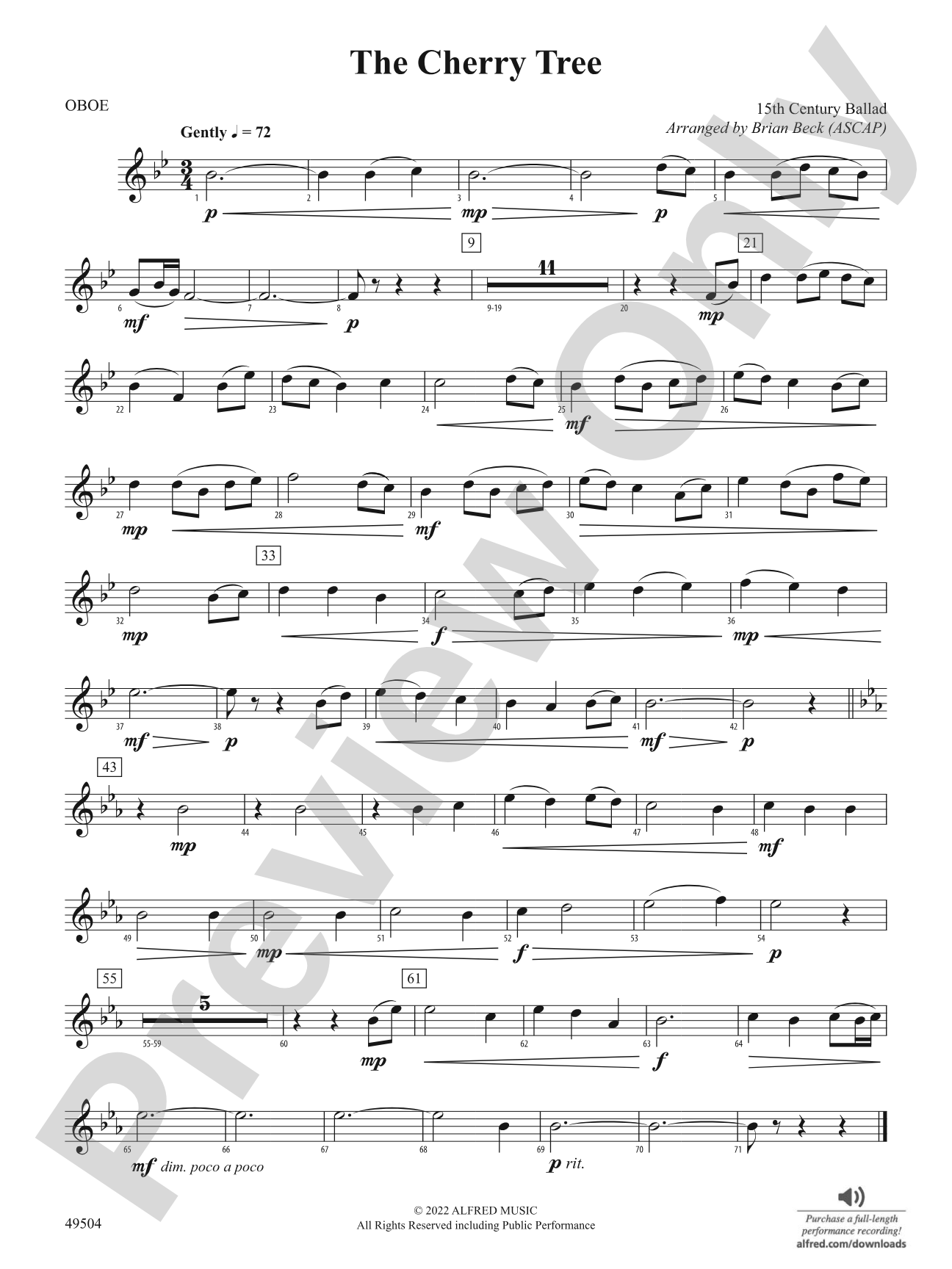 The Cherry Tree: Oboe