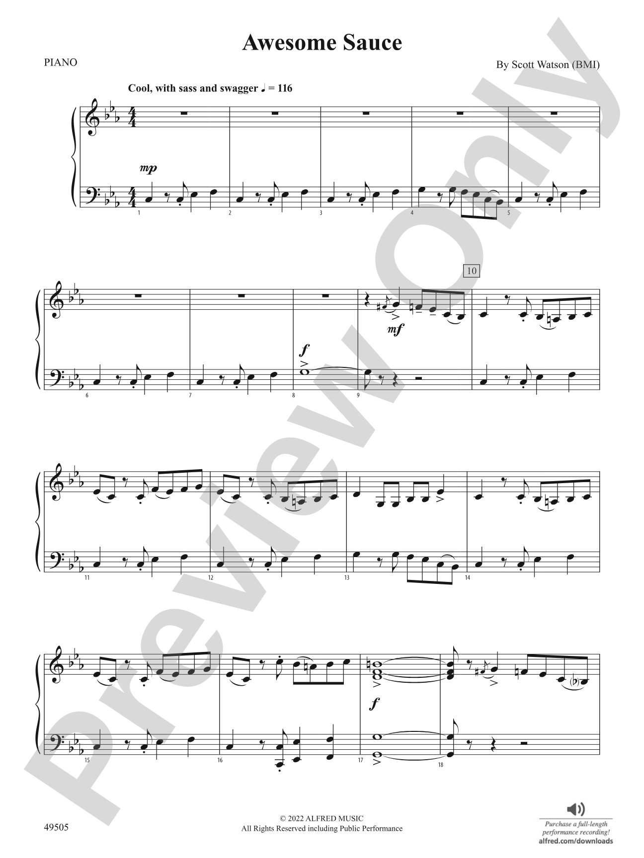Awesome Sauce: Piano Accompaniment