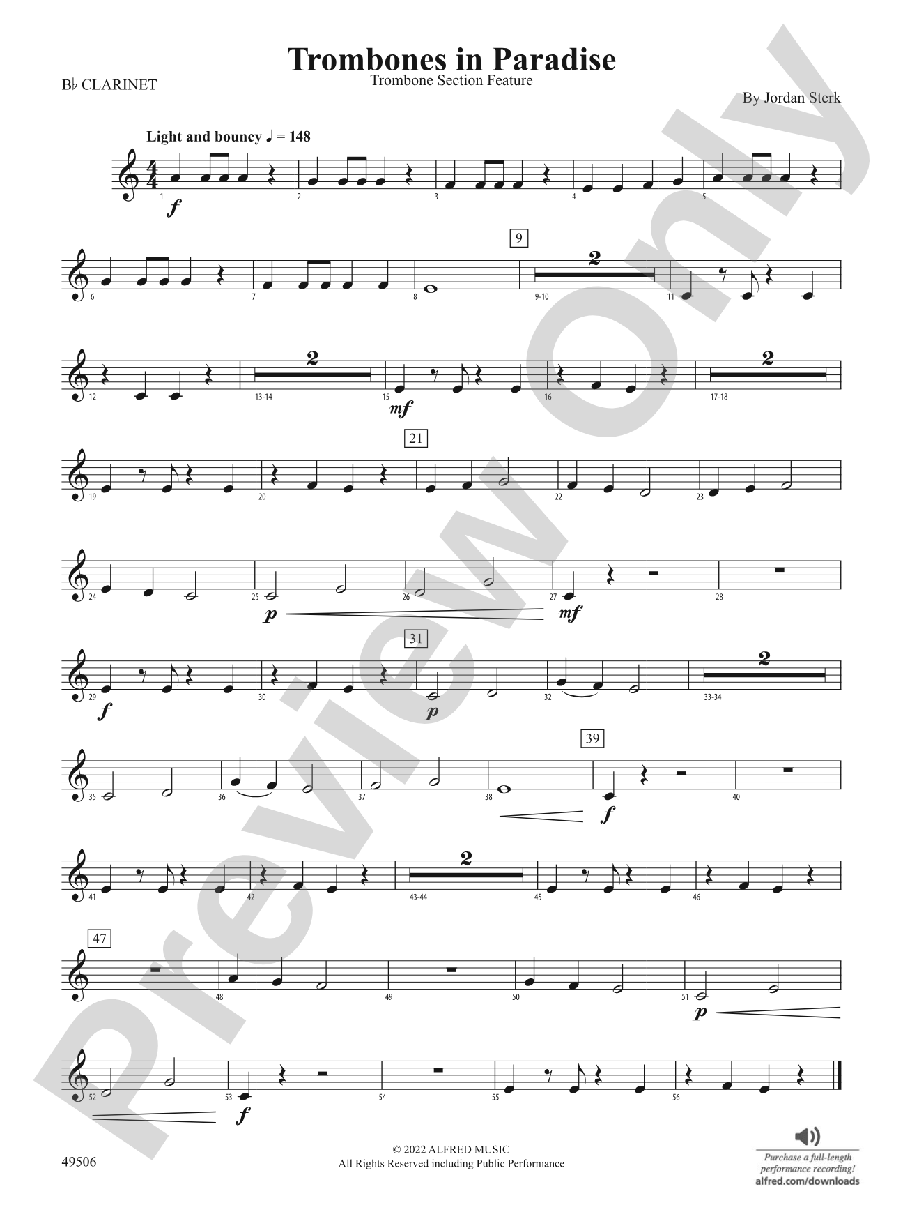 Trombones in Paradise: 1st B-flat Clarinet