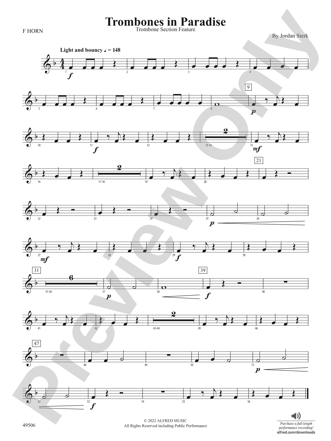 Trombones in Paradise: 1st F Horn