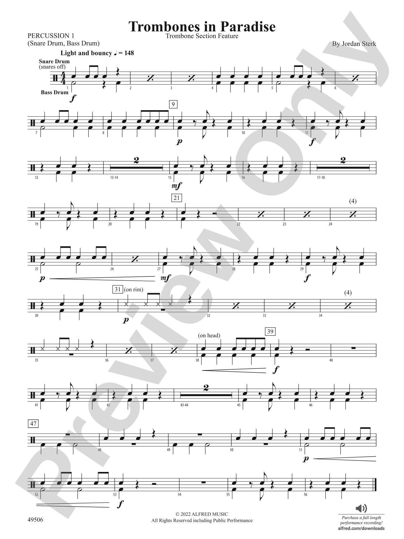 Trombones in Paradise: 1st Percussion