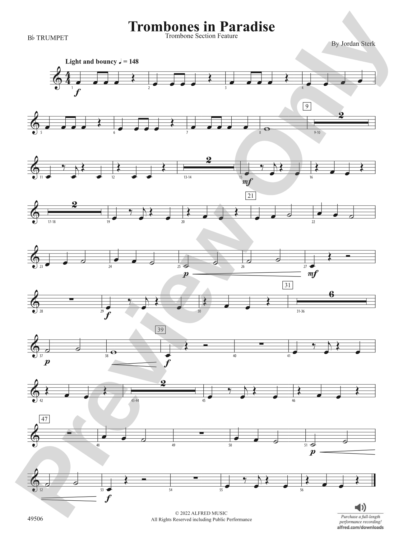 Trombones in Paradise: 1st B-flat Trumpet