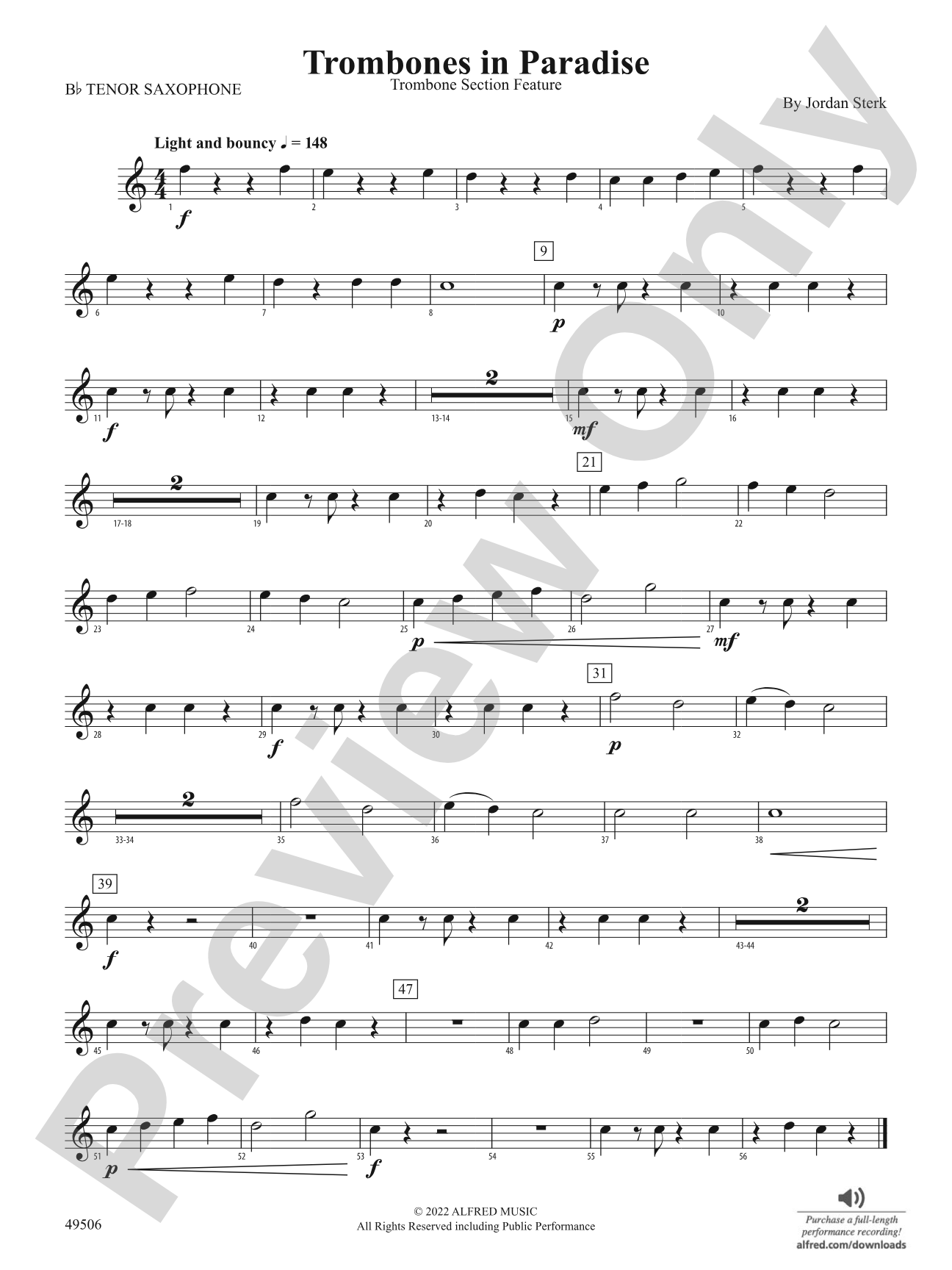 Trombones in Paradise: B-flat Tenor Saxophone