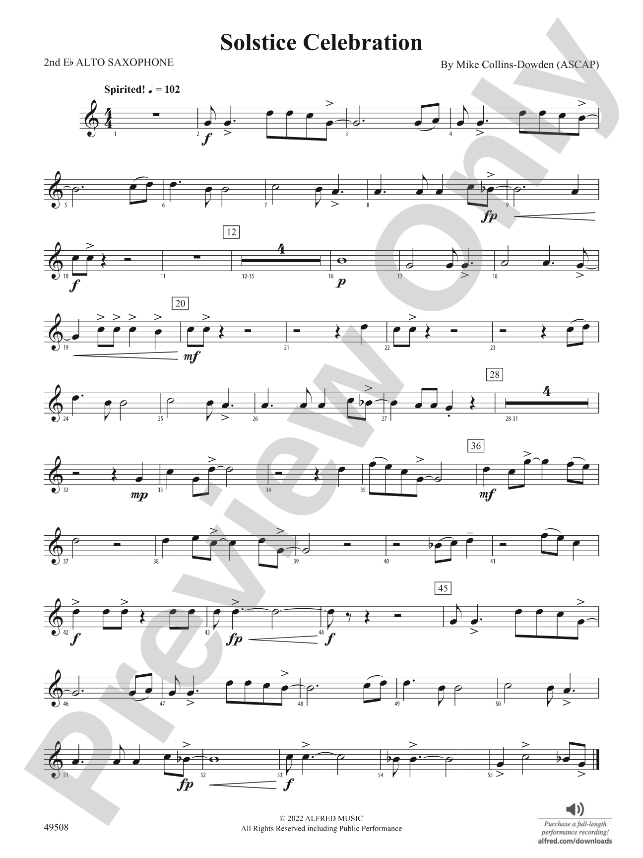 Solstice Celebration: 2nd E-flat Alto Saxophone