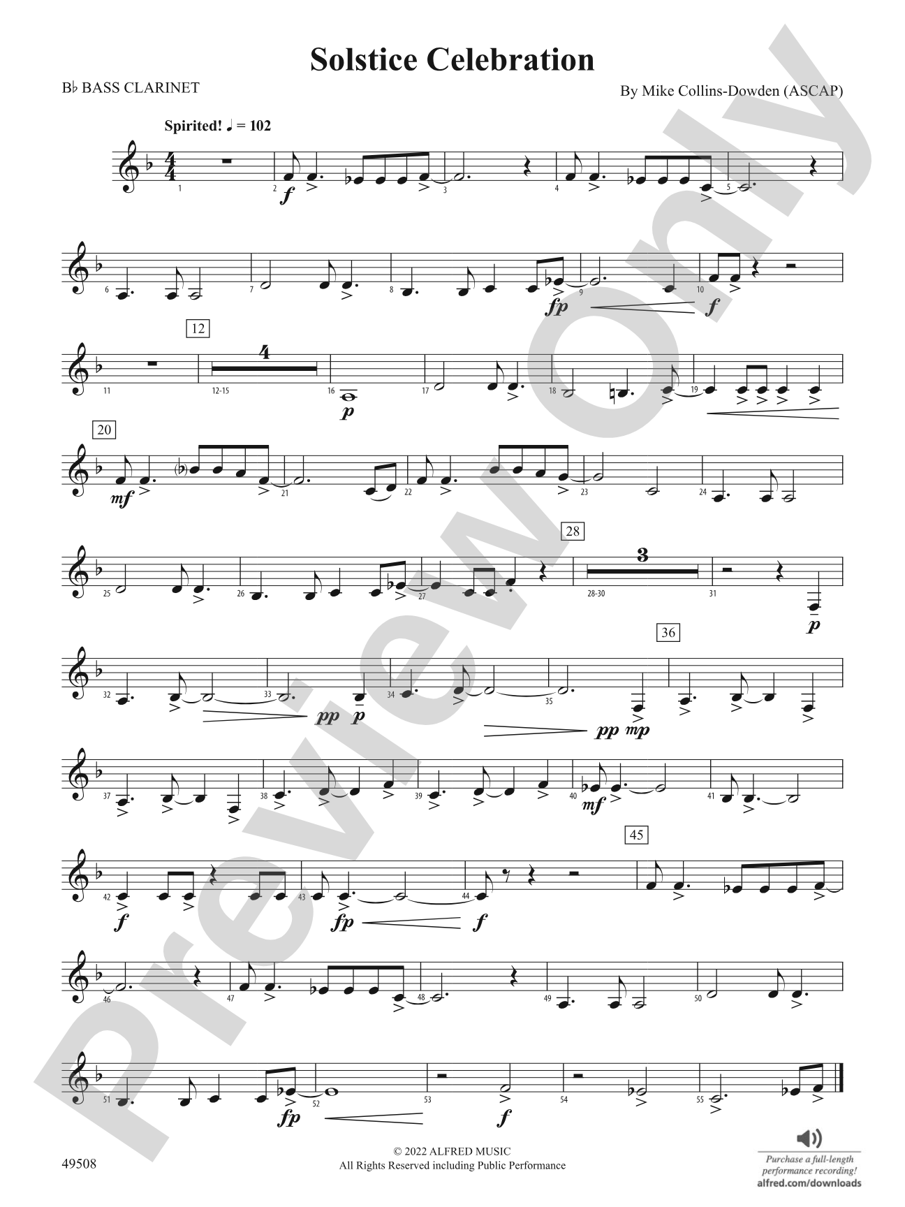 Solstice Celebration: B-flat Bass Clarinet