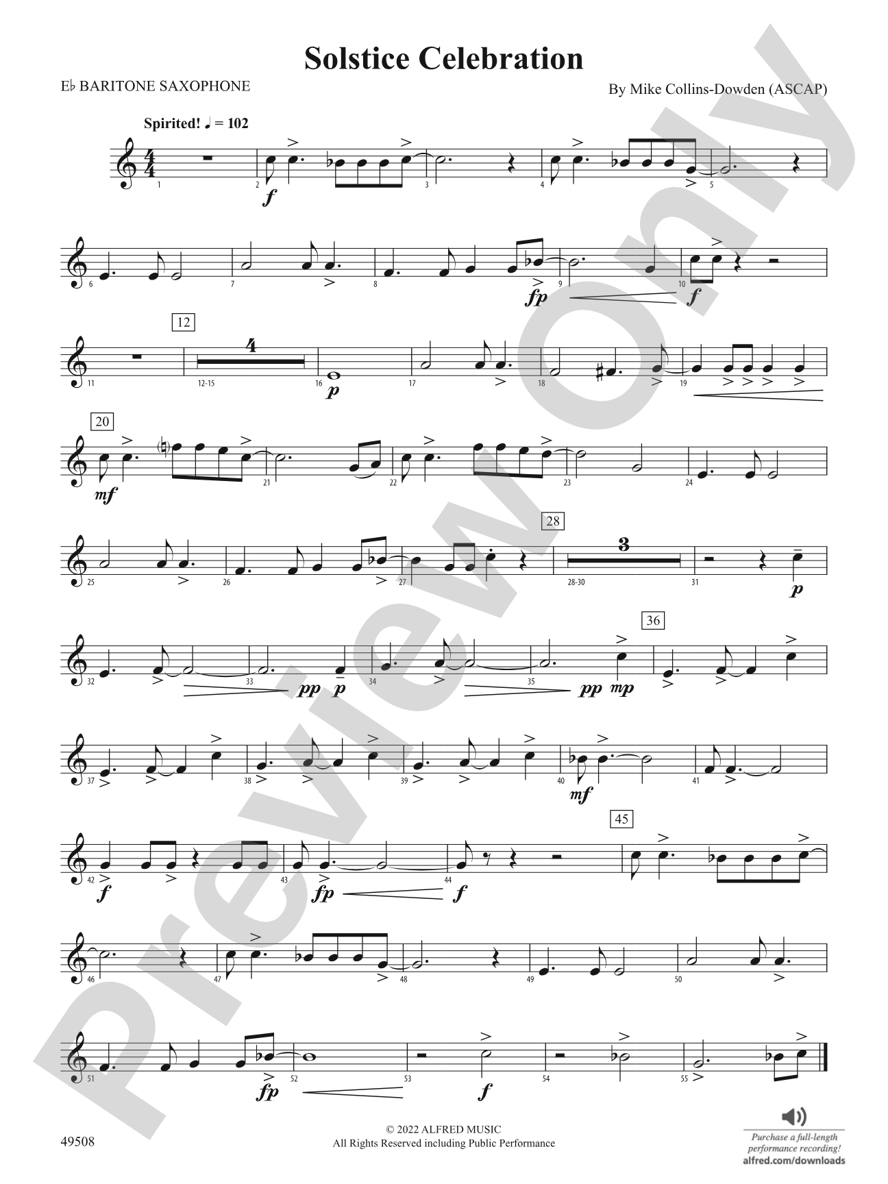 Solstice Celebration: E-flat Baritone Saxophone
