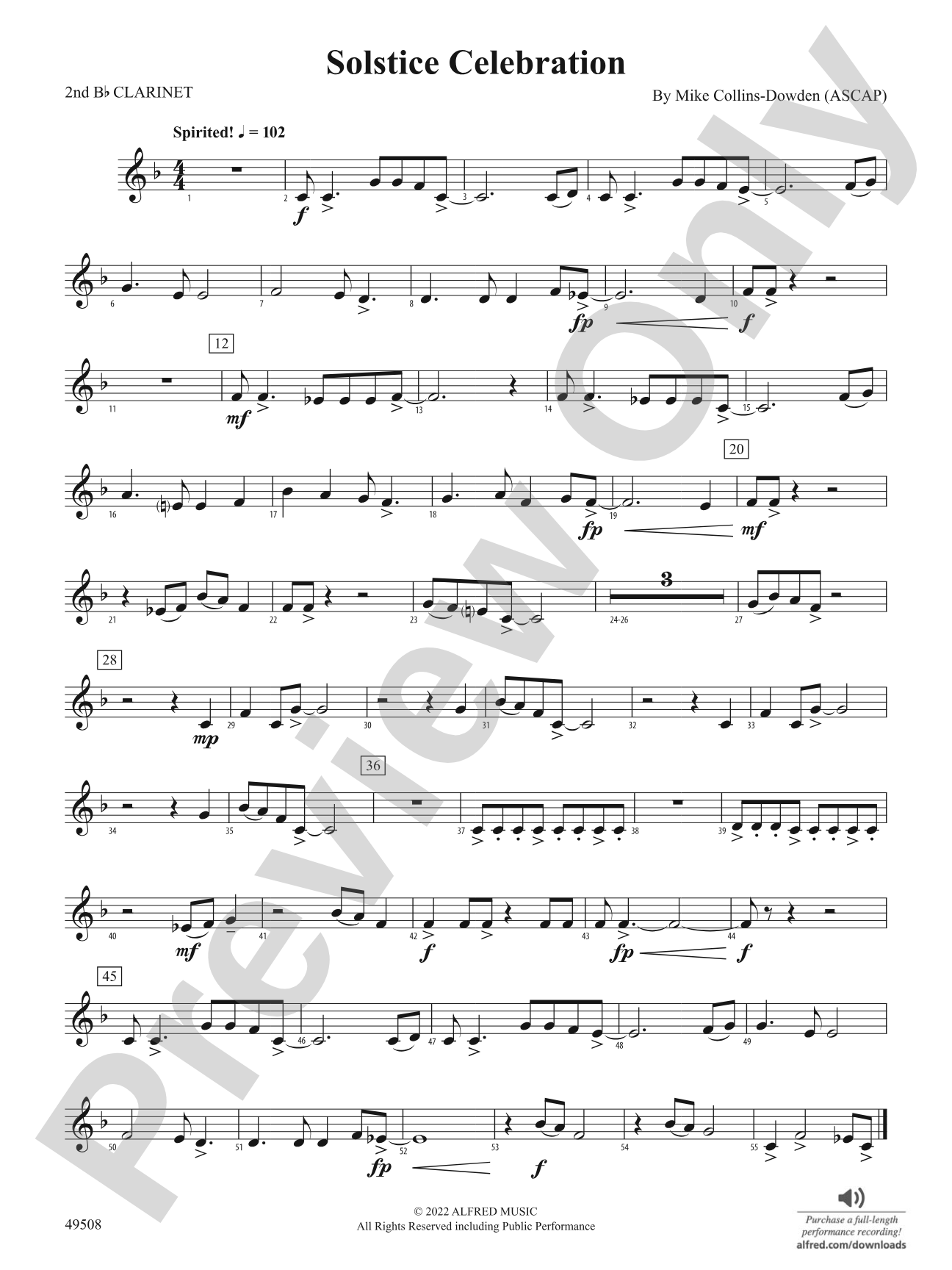 Solstice Celebration: 2nd B-flat Clarinet
