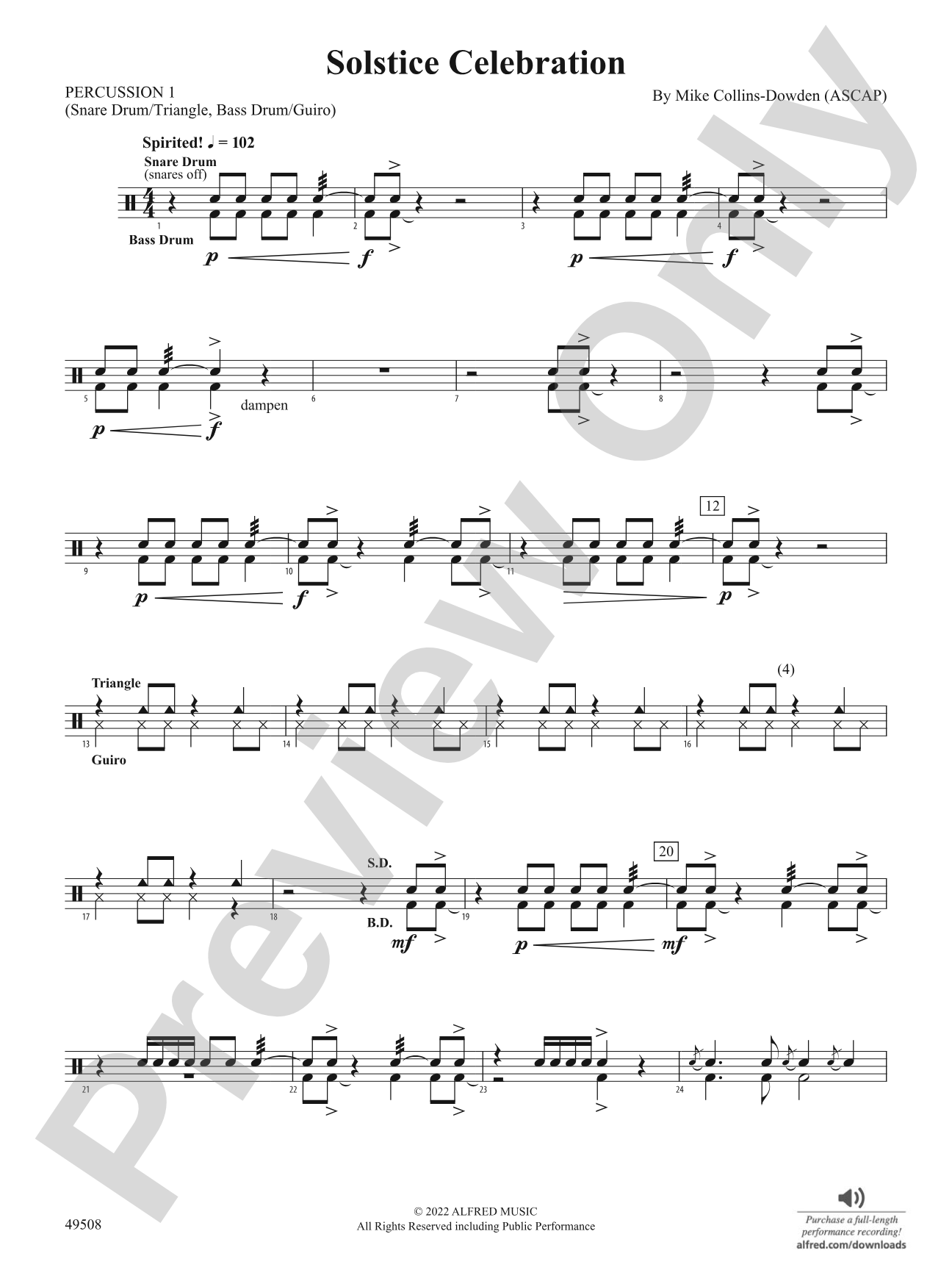 Solstice Celebration: 1st Percussion