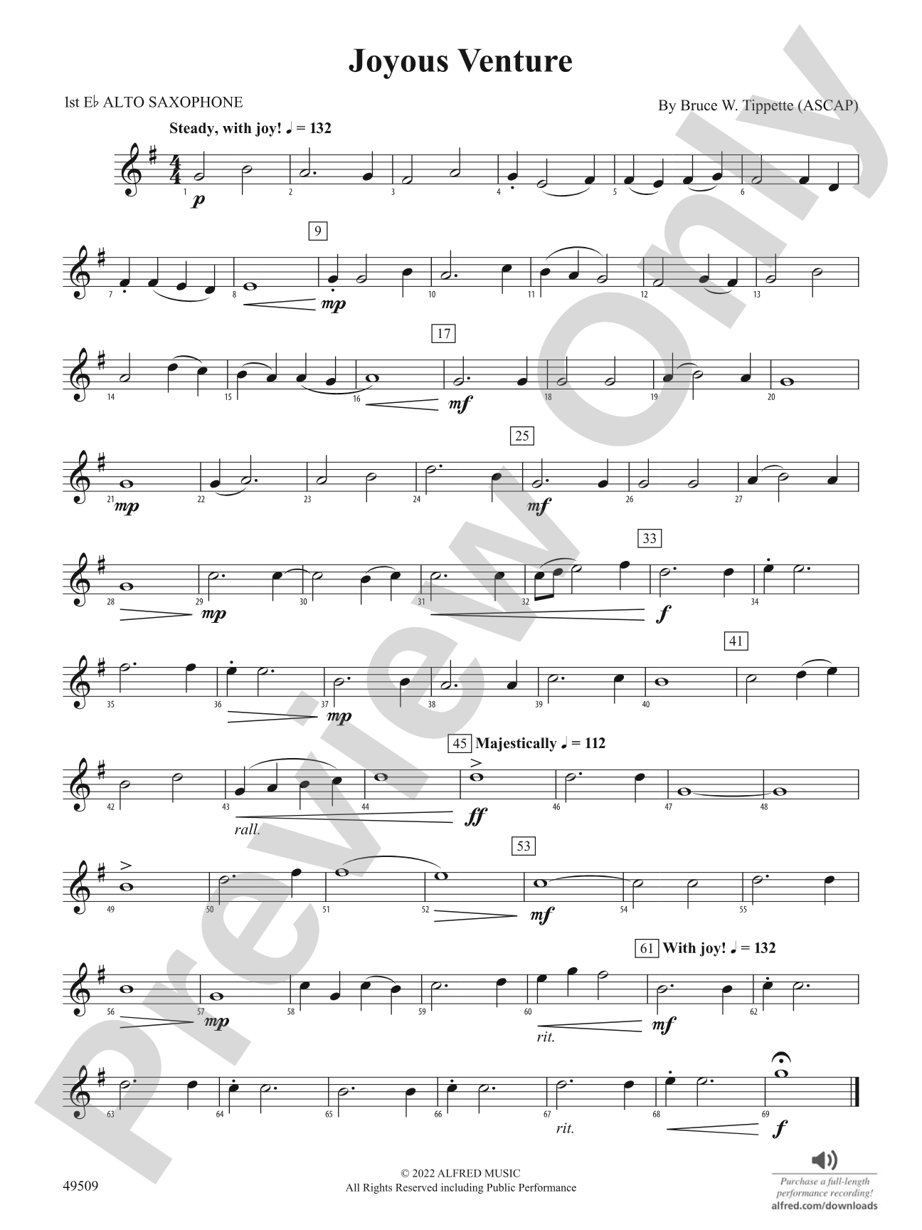 Joyous Venture: E-flat Alto Saxophone