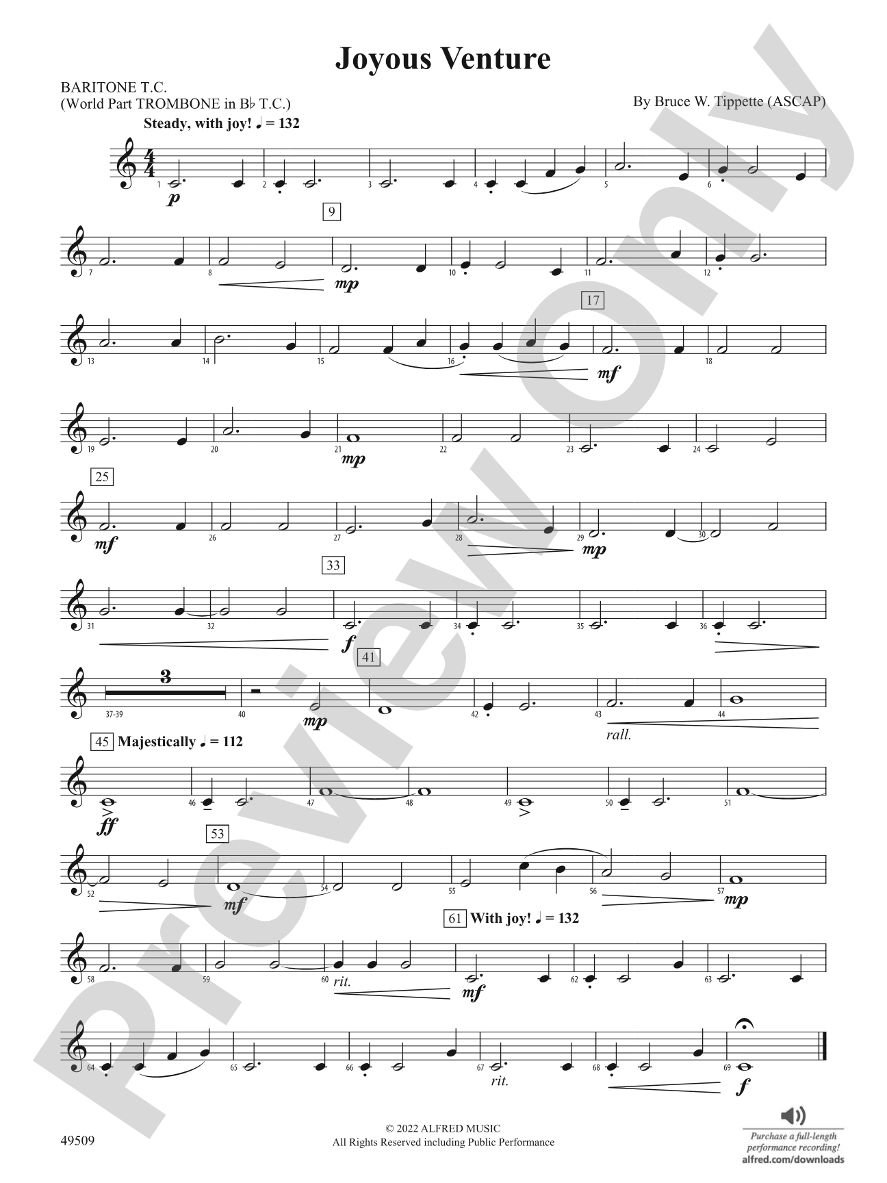 Joyous Venture: Baritone T.C.