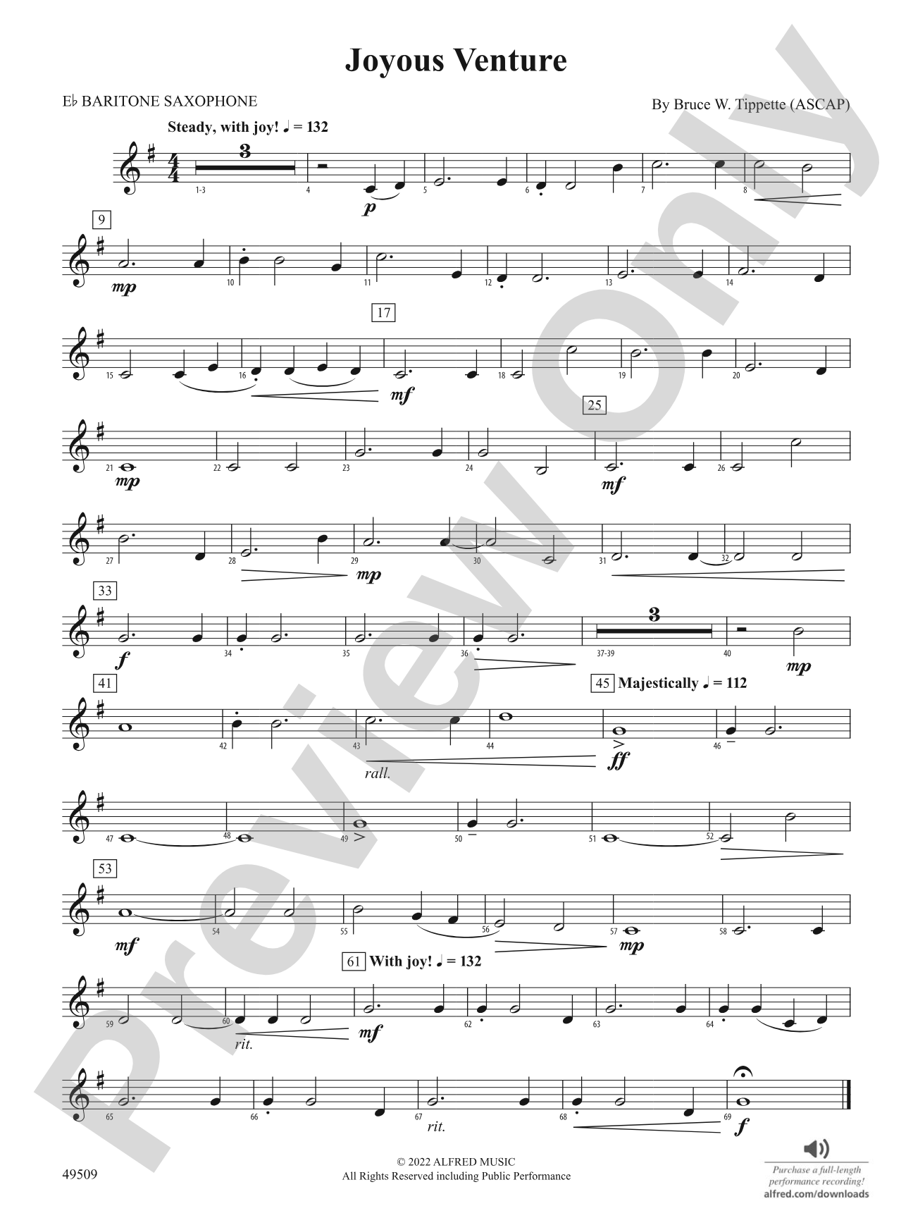 Joyous Venture: E-flat Baritone Saxophone