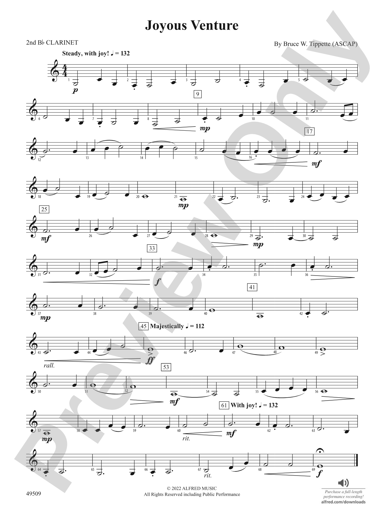 Joyous Venture: 2nd B-flat Clarinet
