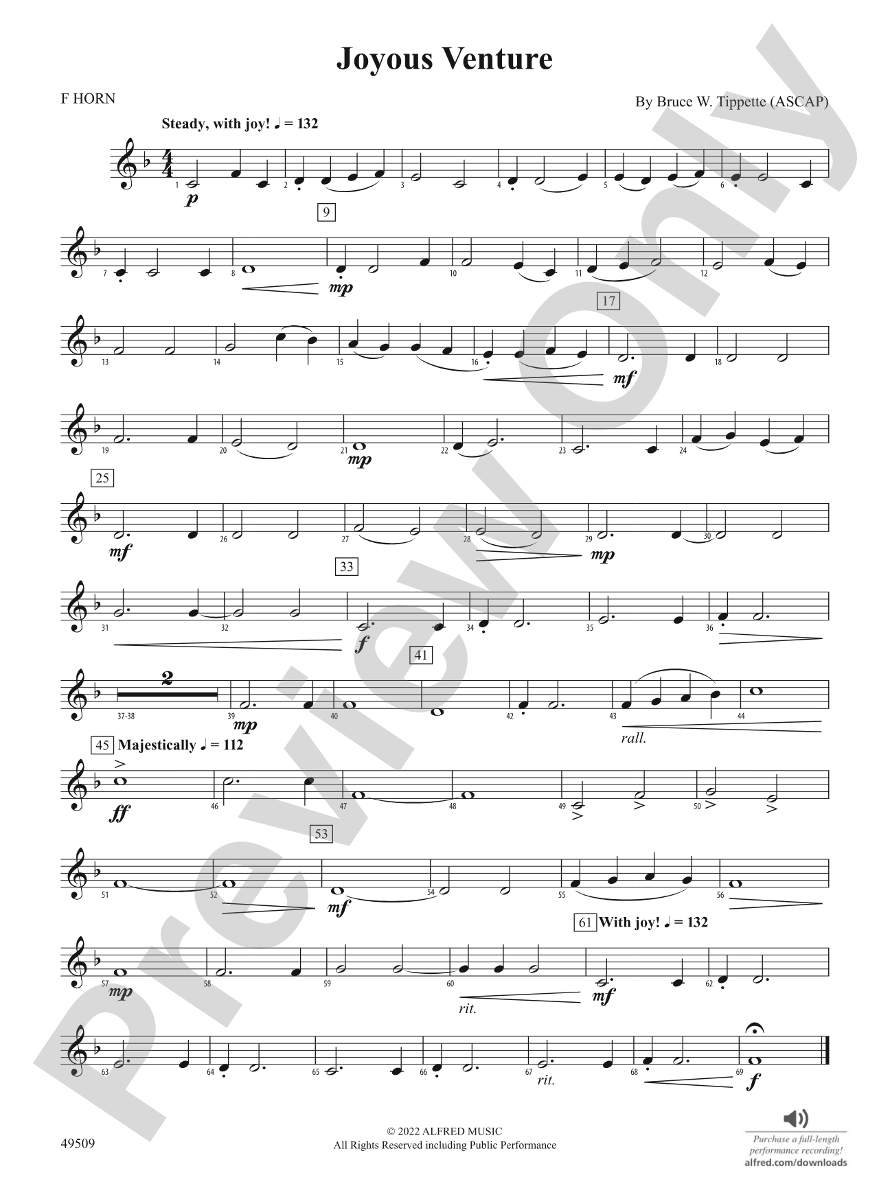 Joyous Venture: 1st F Horn