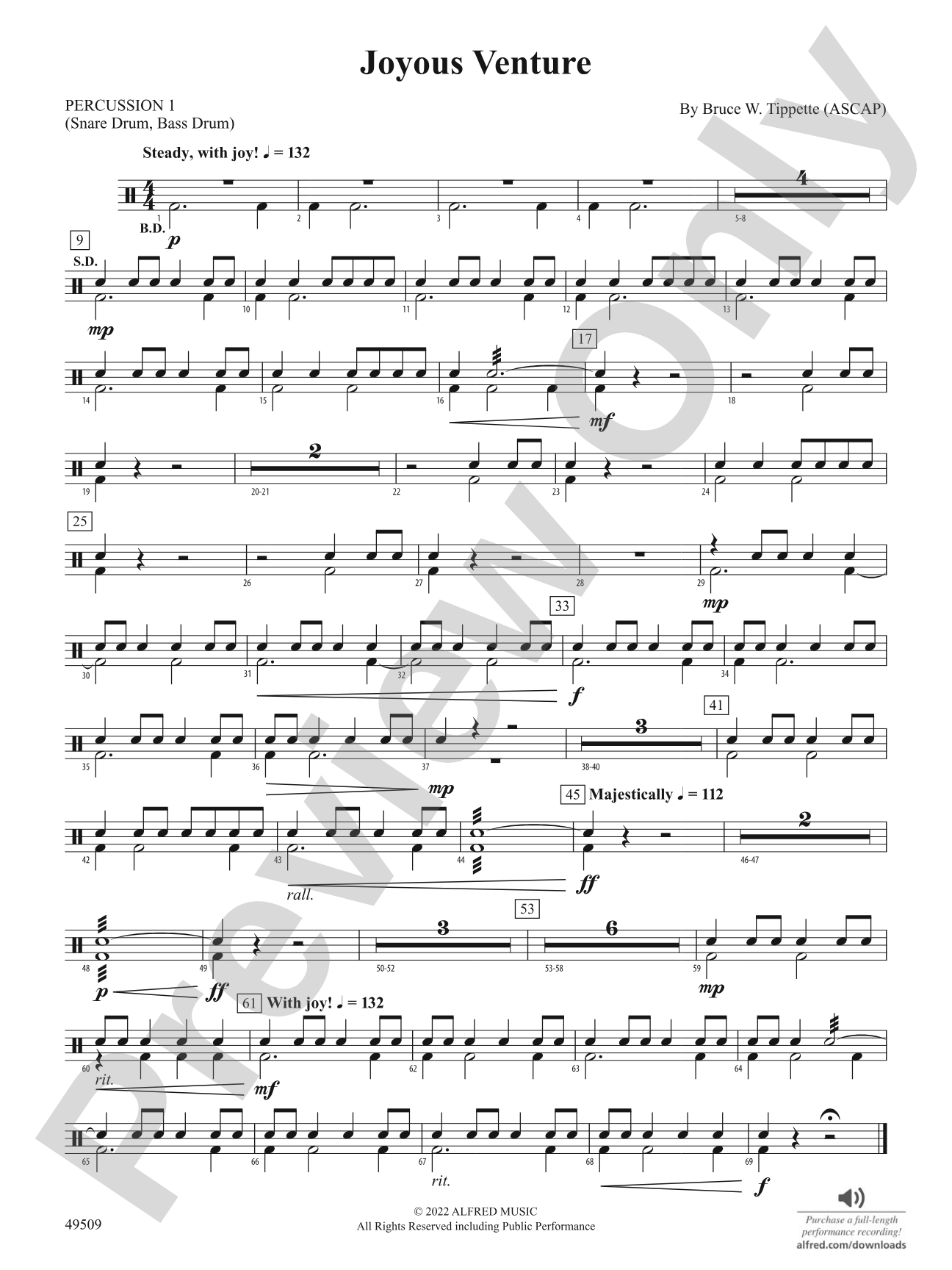 Joyous Venture: 1st Percussion