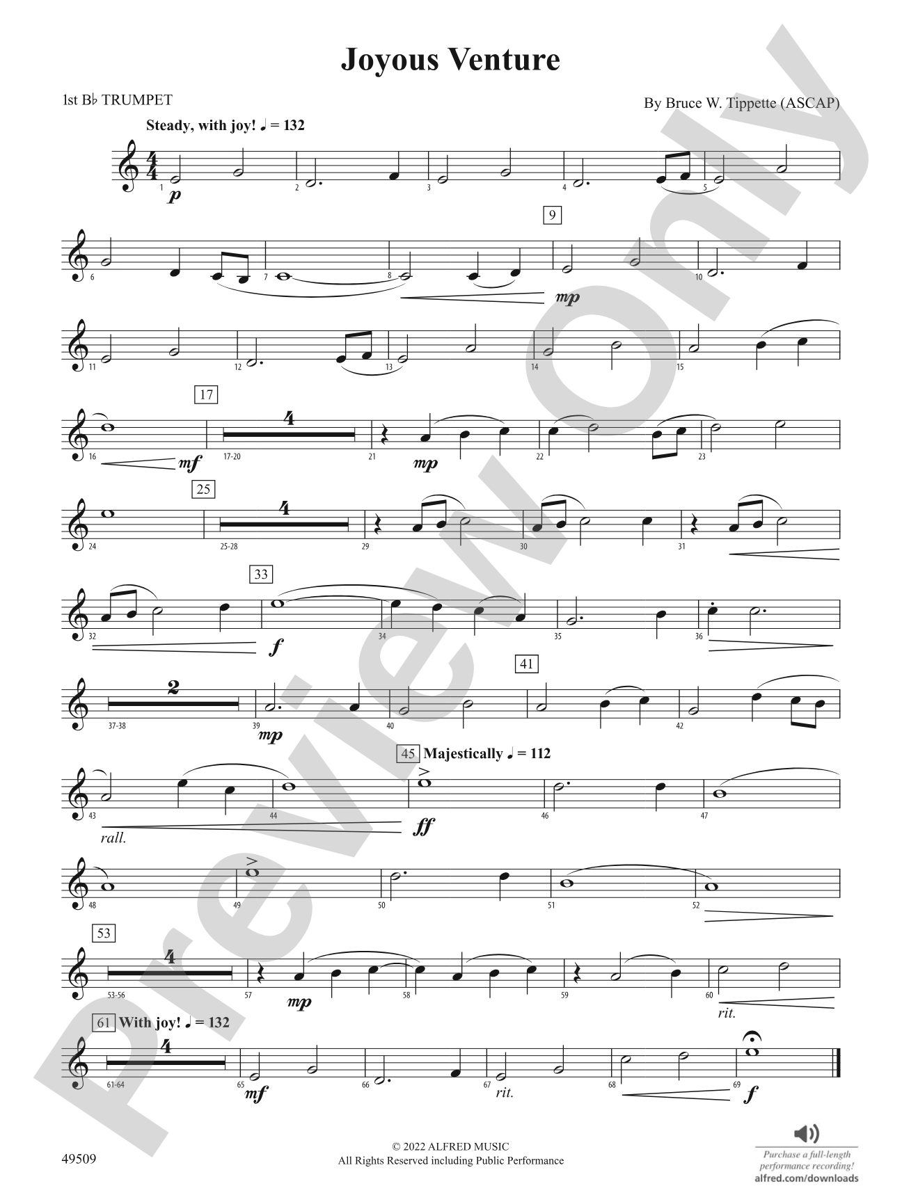 Joyous Venture: 1st B-flat Trumpet