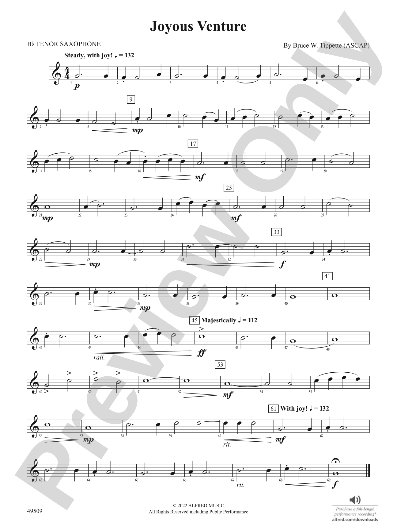 Joyous Venture: B-flat Tenor Saxophone