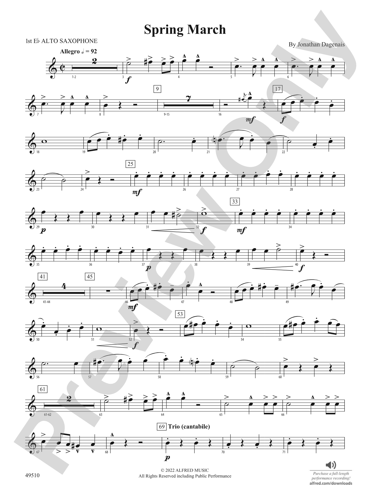 Spring March: E-flat Alto Saxophone