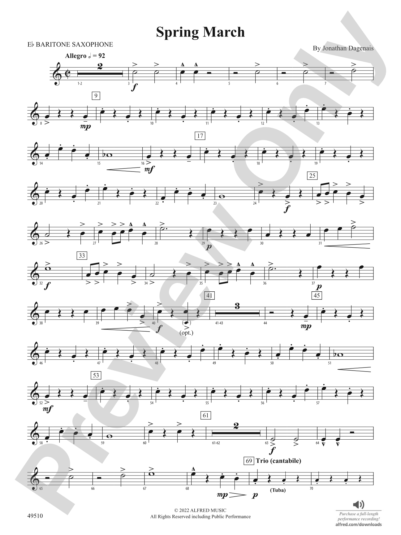 Spring March: E-flat Baritone Saxophone