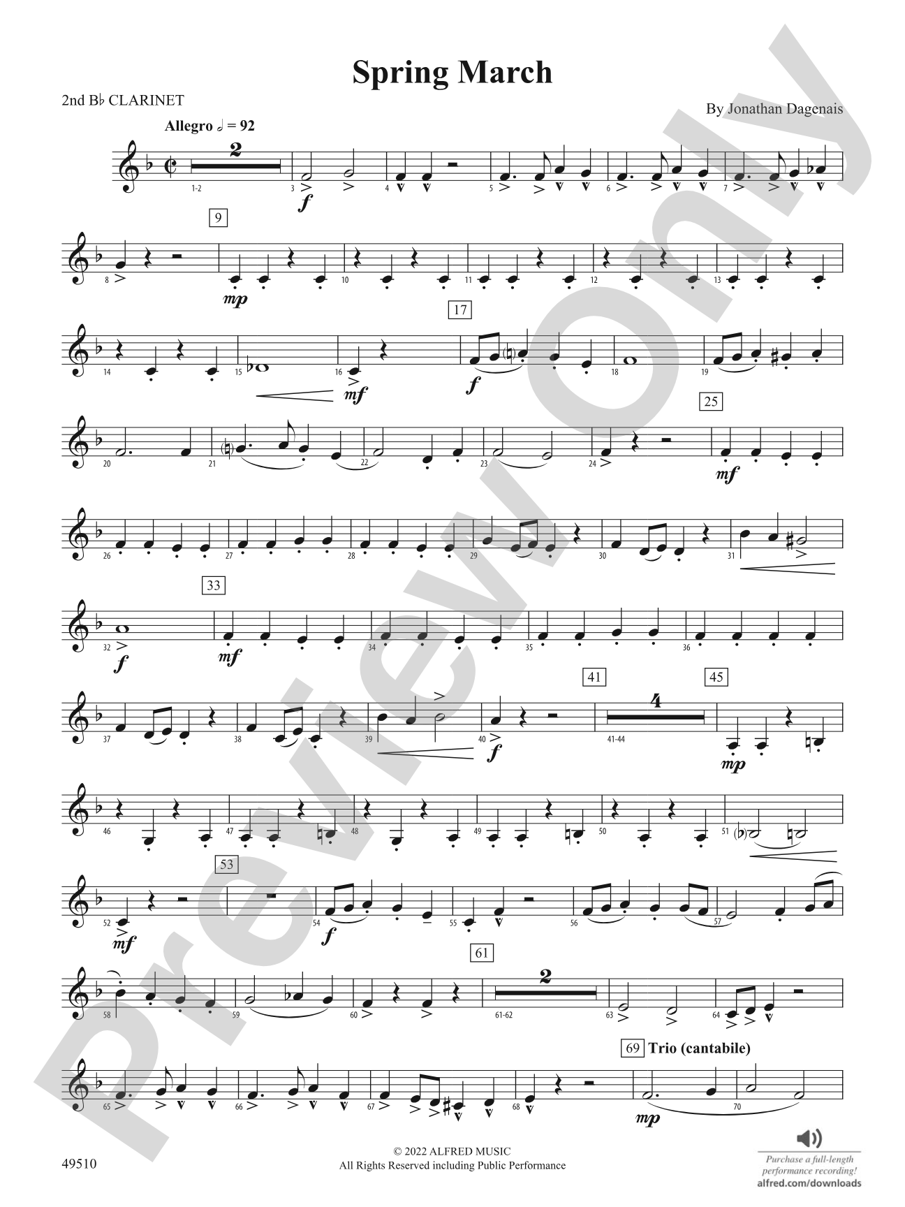 Spring March: 2nd B-flat Clarinet