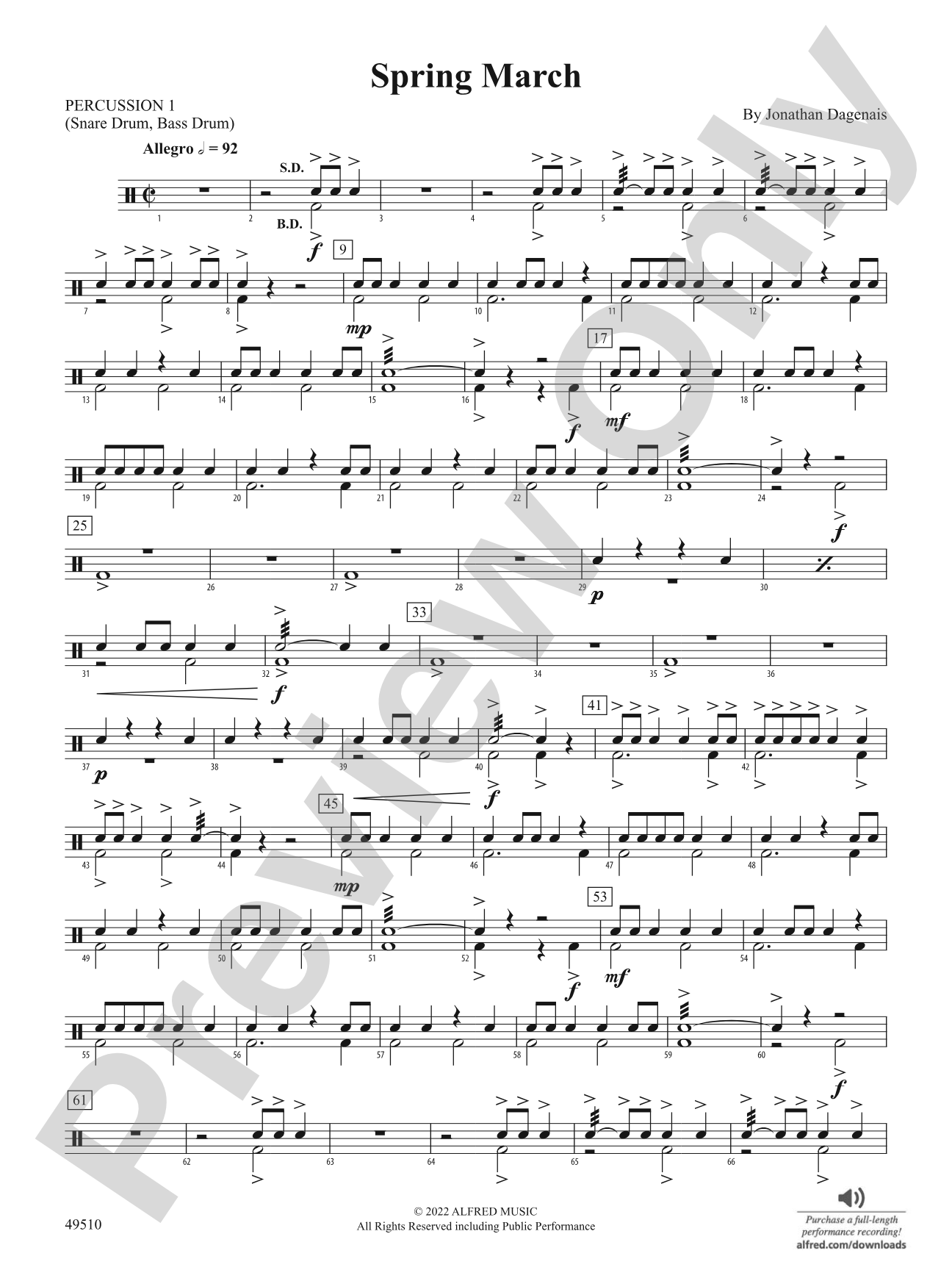 Spring March: 1st Percussion