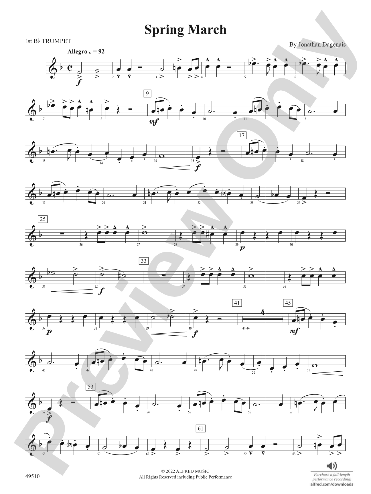 Spring March: 1st B-flat Trumpet