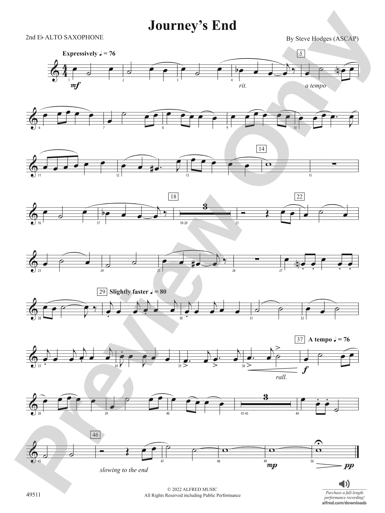 Journey's End: 2nd E-flat Alto Saxophone