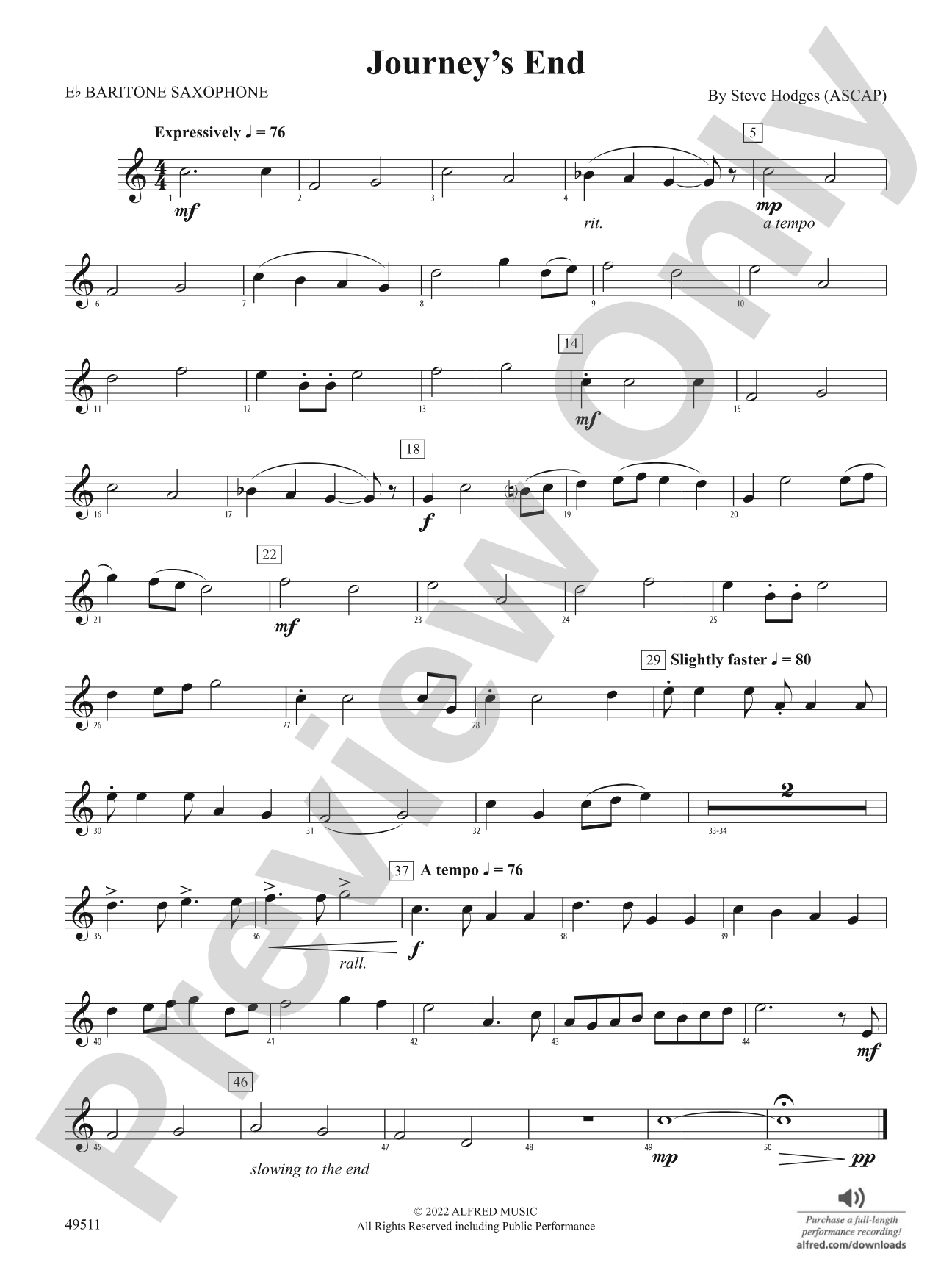 Journey's End: E-flat Baritone Saxophone