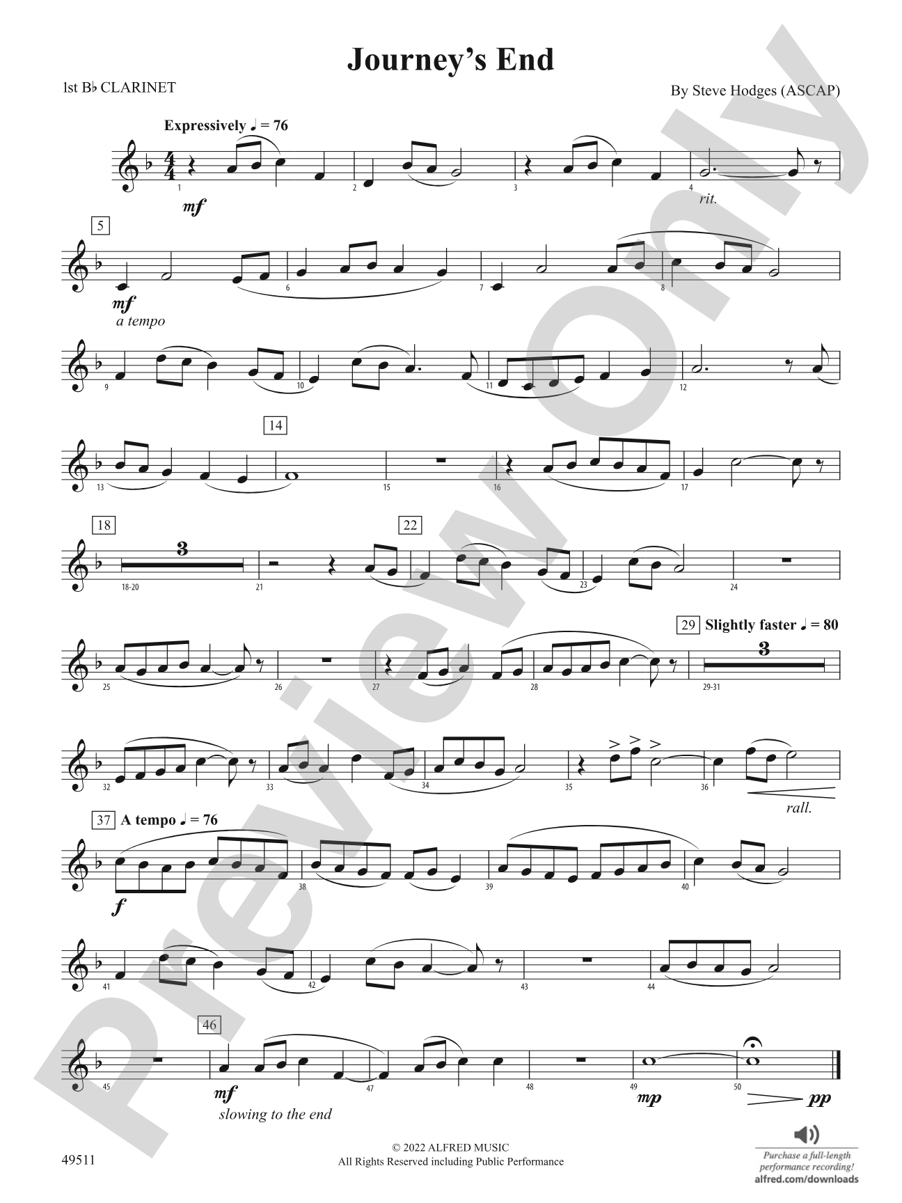 Journey's End: 1st B-flat Clarinet