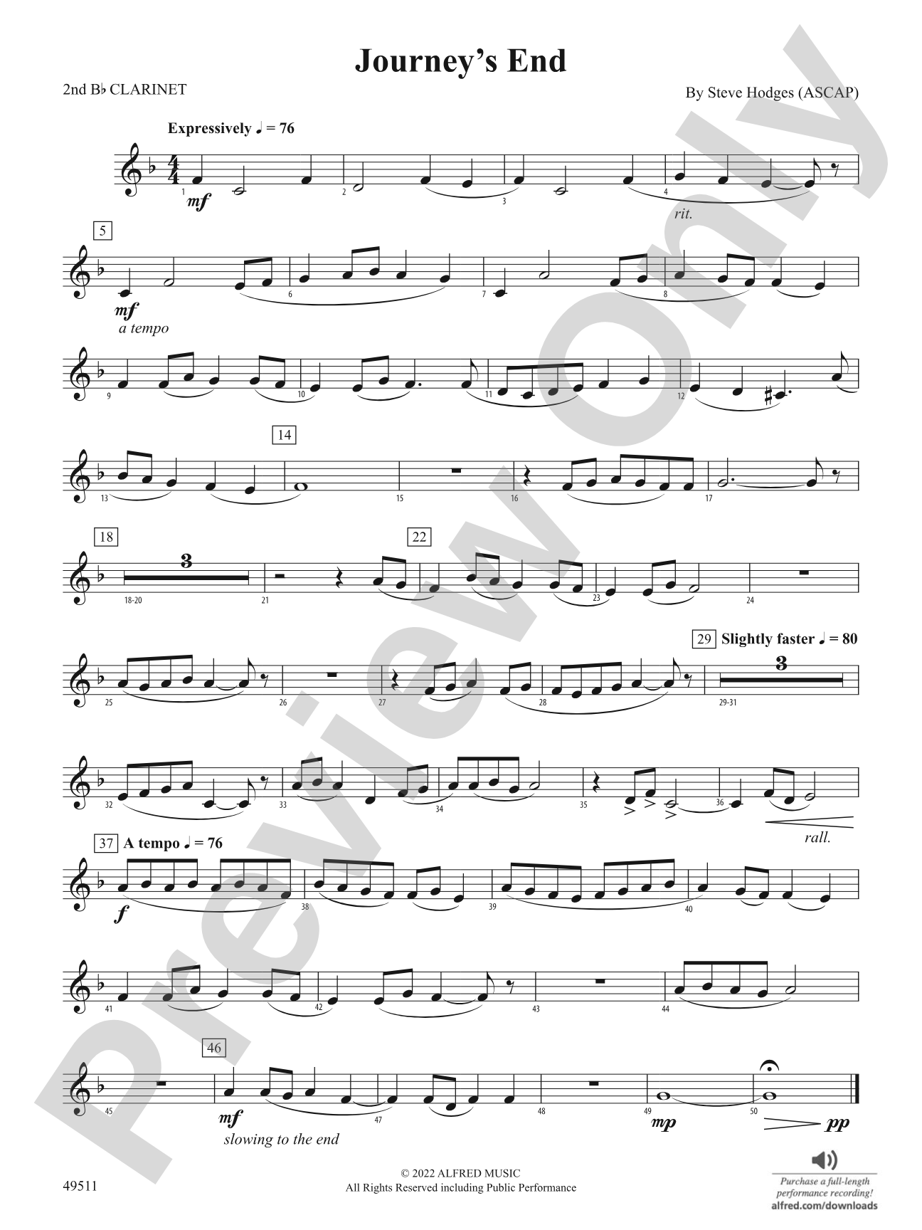 Journey's End: 2nd B-flat Clarinet