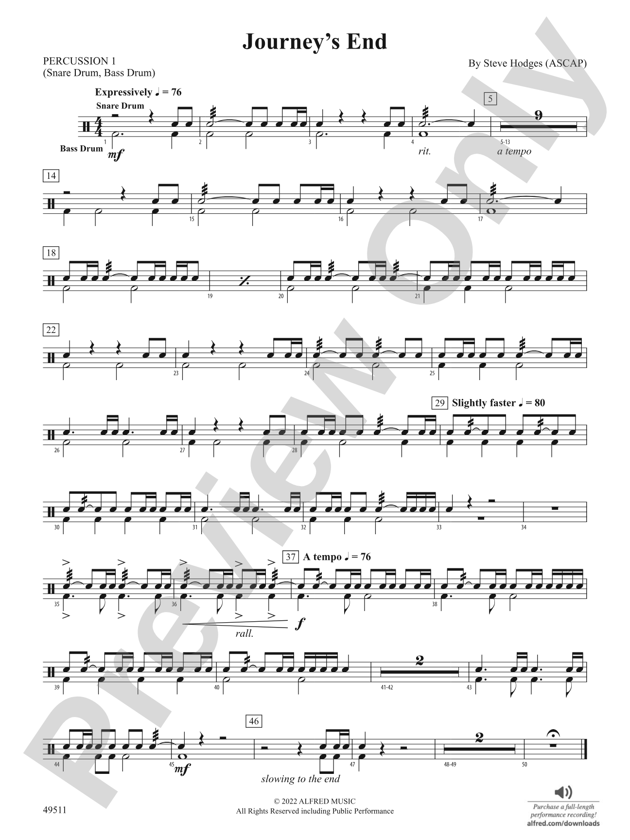 Journey's End: 1st Percussion