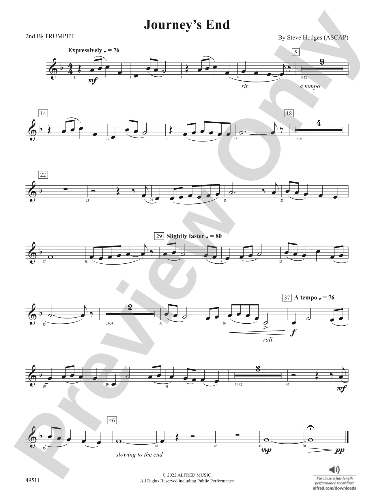 Journey's End: 2nd B-flat Trumpet